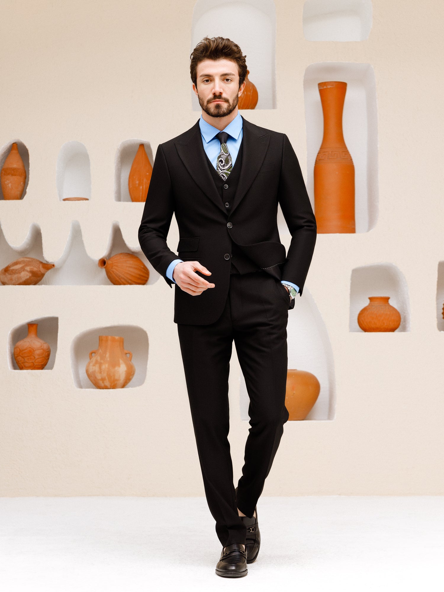Black Slim-Fit Suit 3-Piece