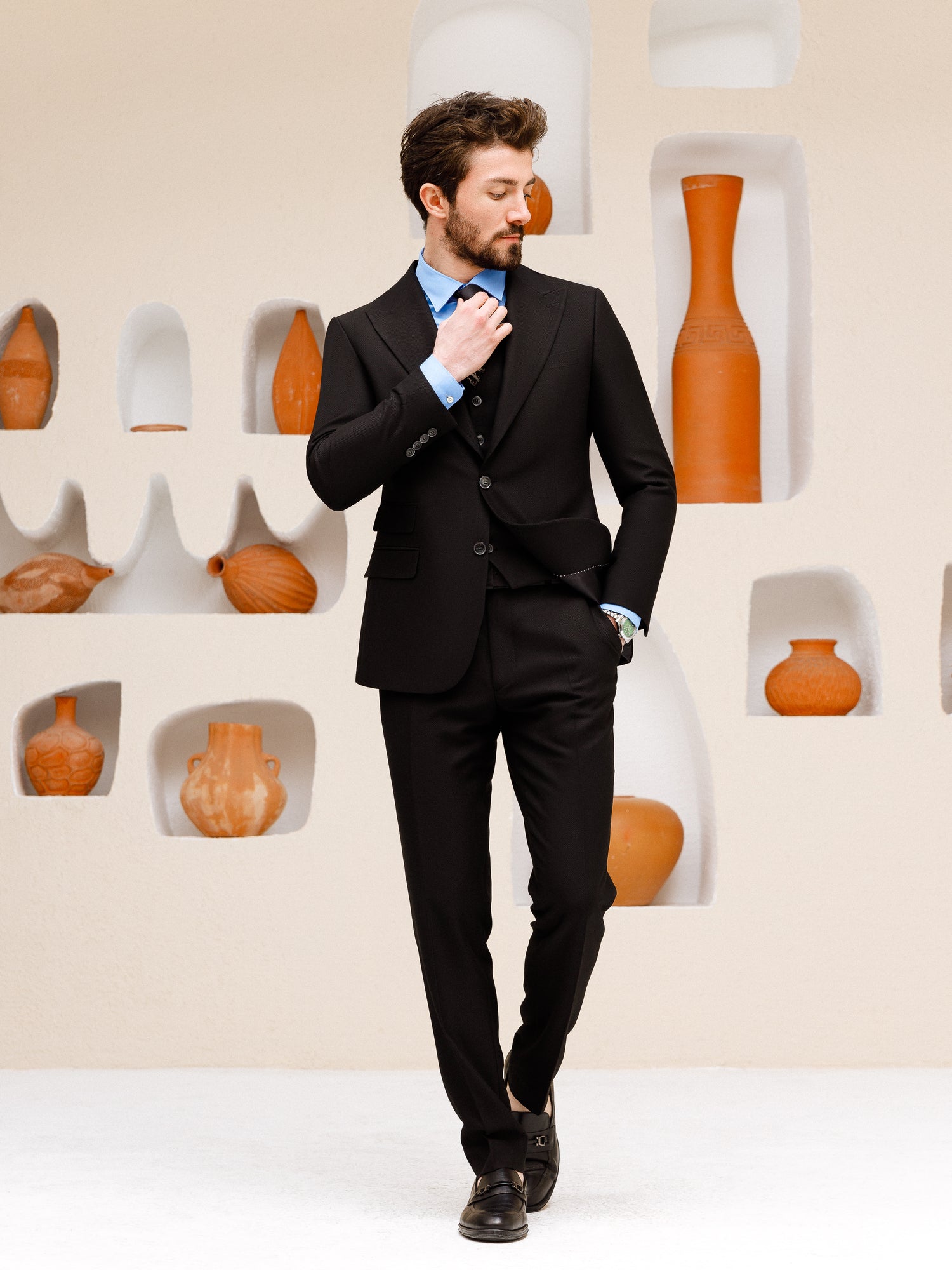Black Slim-Fit Suit 3-Piece