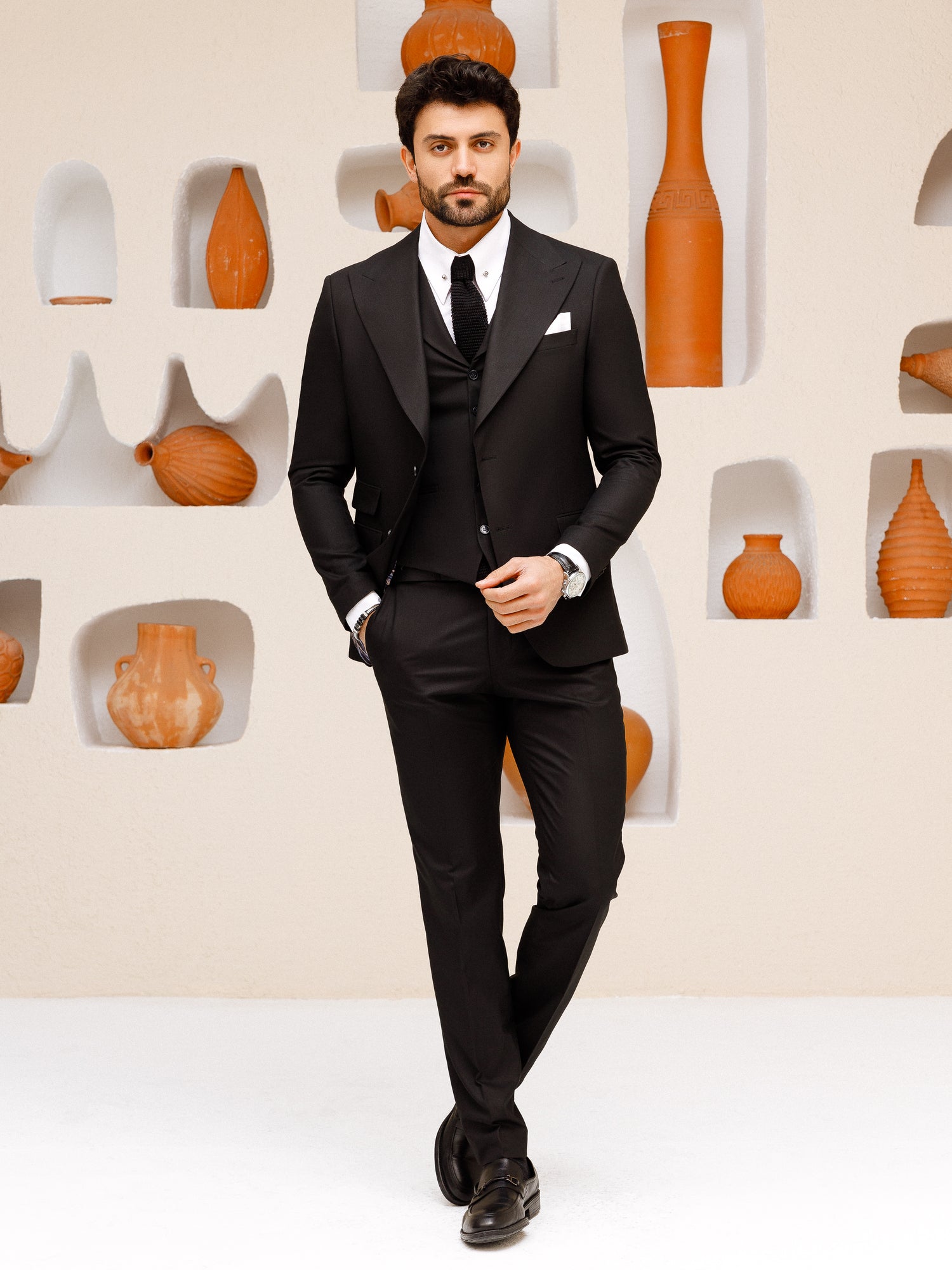 Black Slim-Fit Suit 3-Piece