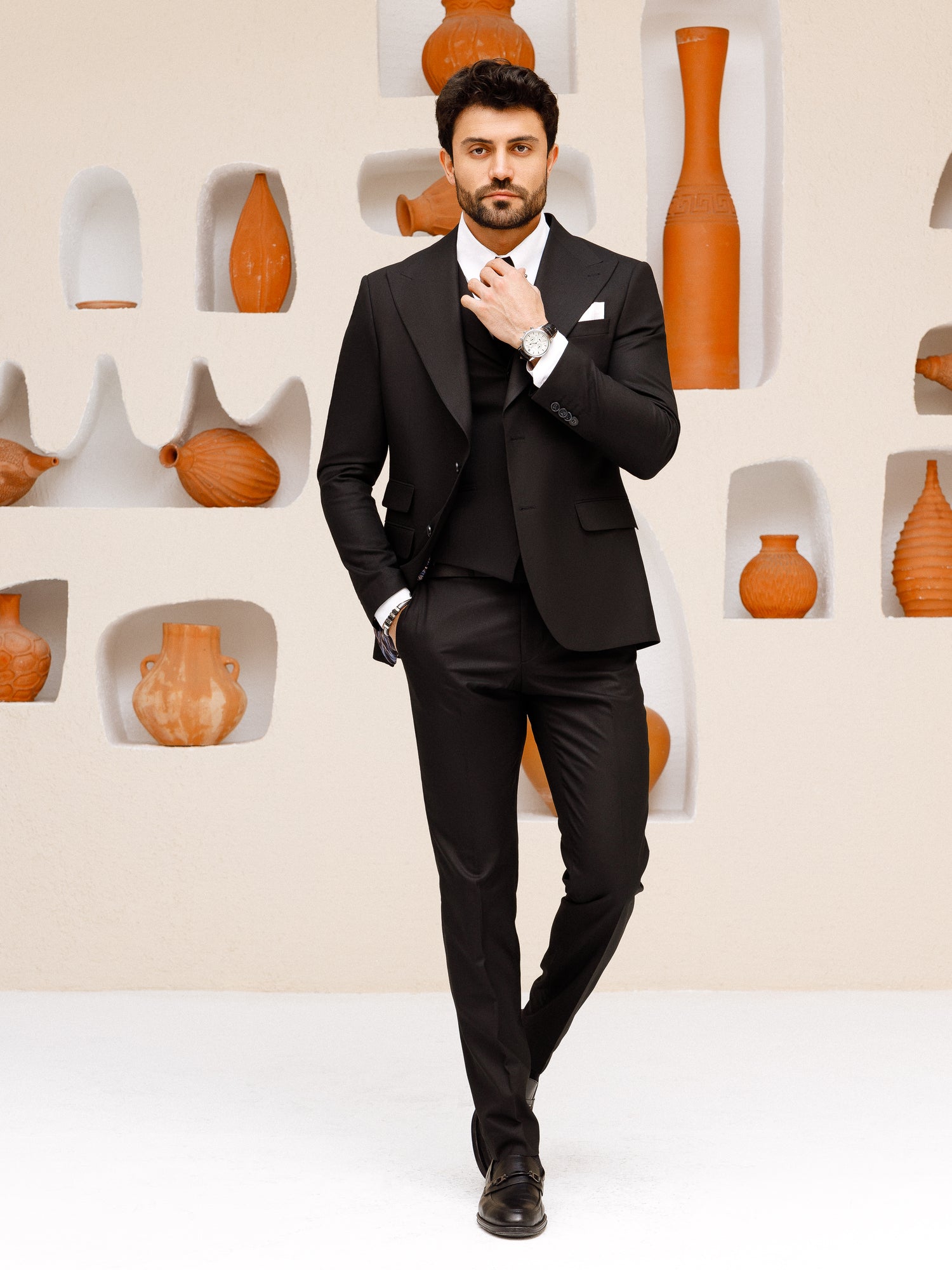 Black Slim-Fit Suit 3-Piece