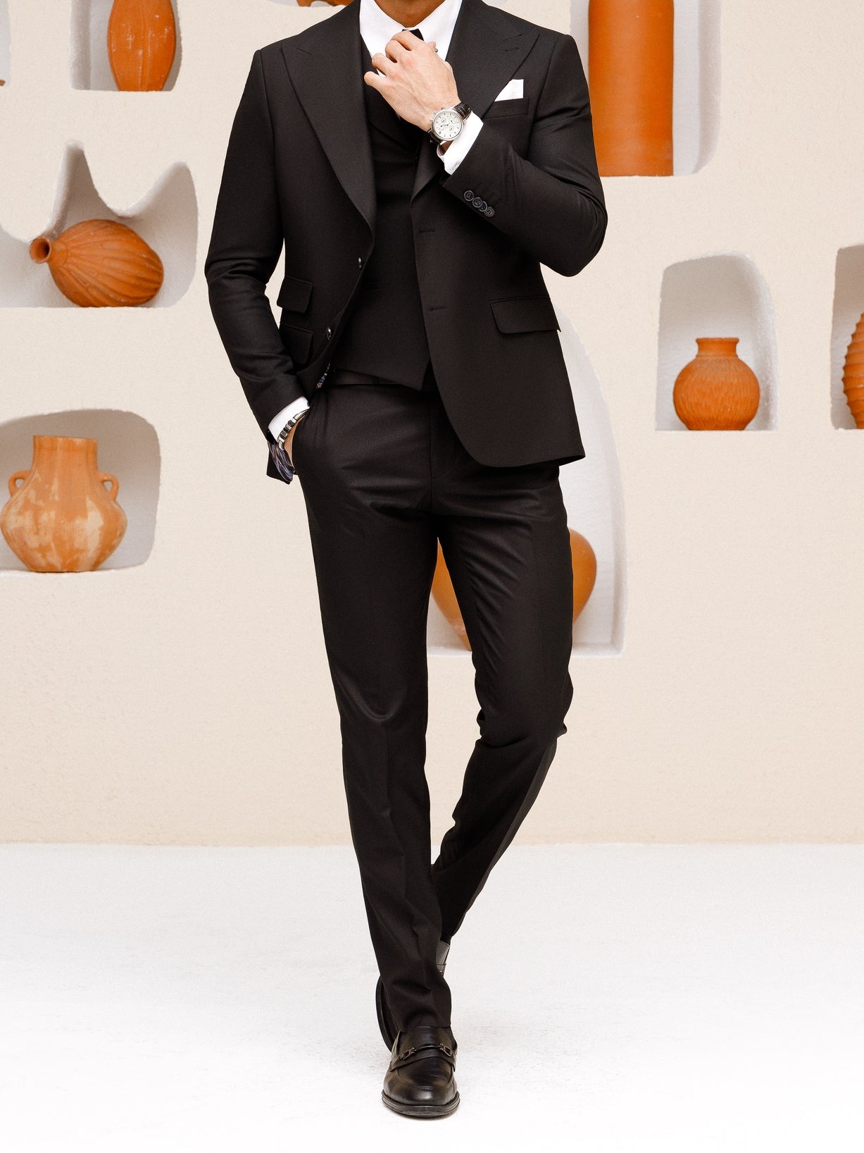 Black Slim-Fit Suit 3-Piece