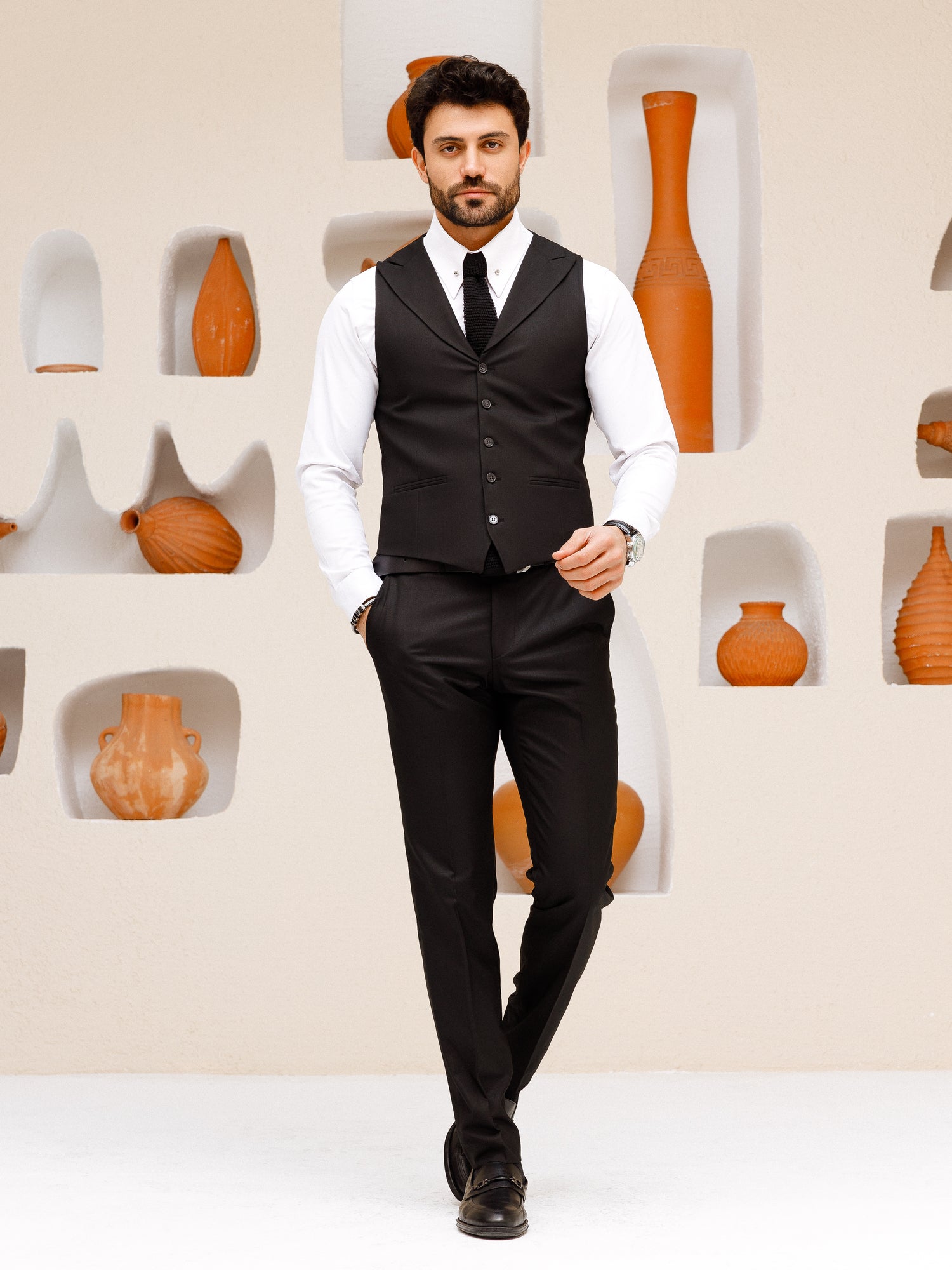 Black Slim-Fit Suit 3-Piece