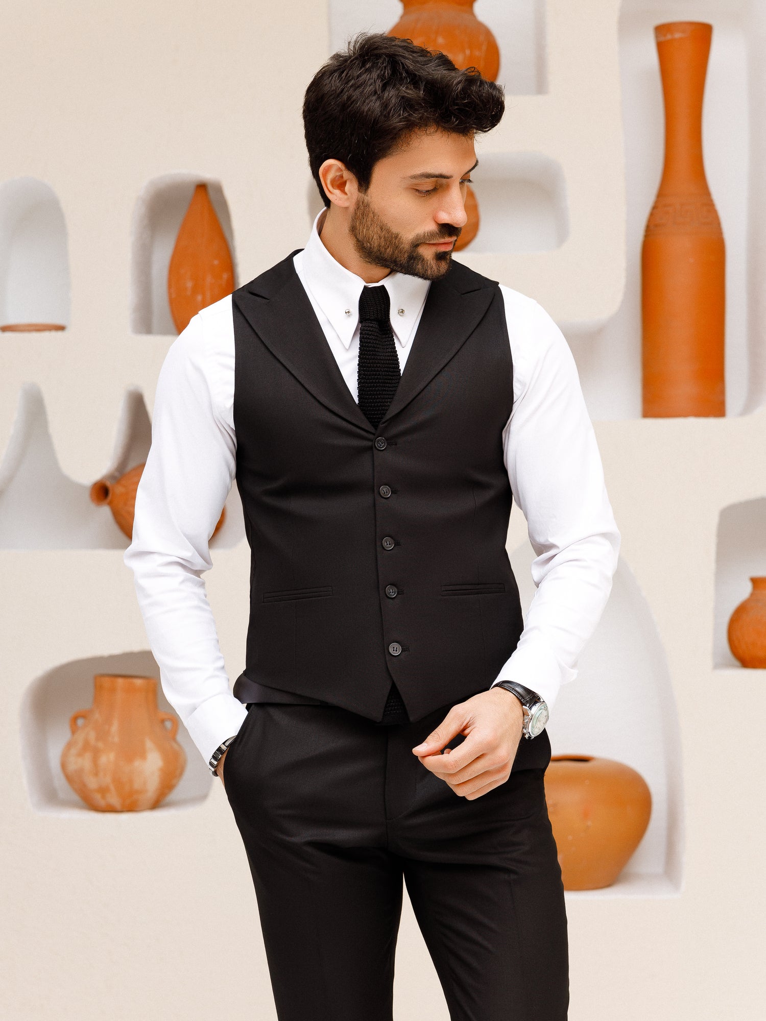 Black Slim-Fit Suit 3-Piece