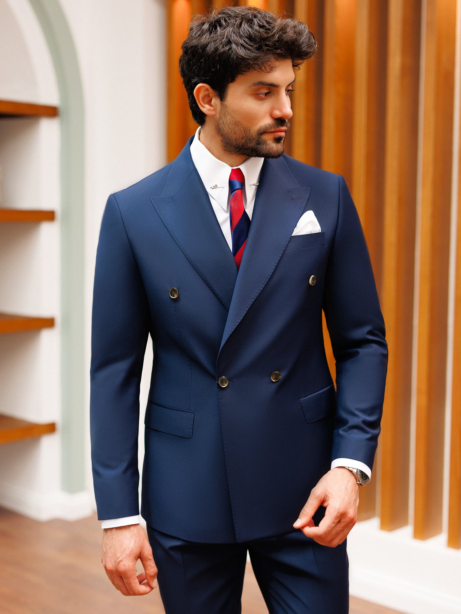 Navy Double Breasted Suit 2-Piece