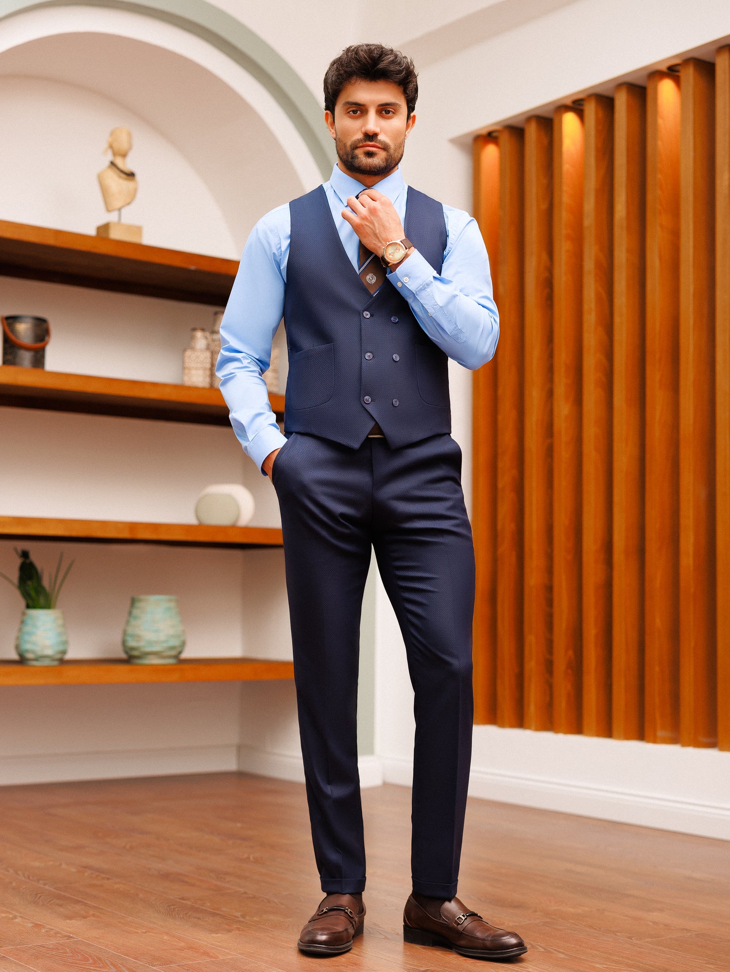 Navy Slim-Fit Suit 3-Piece