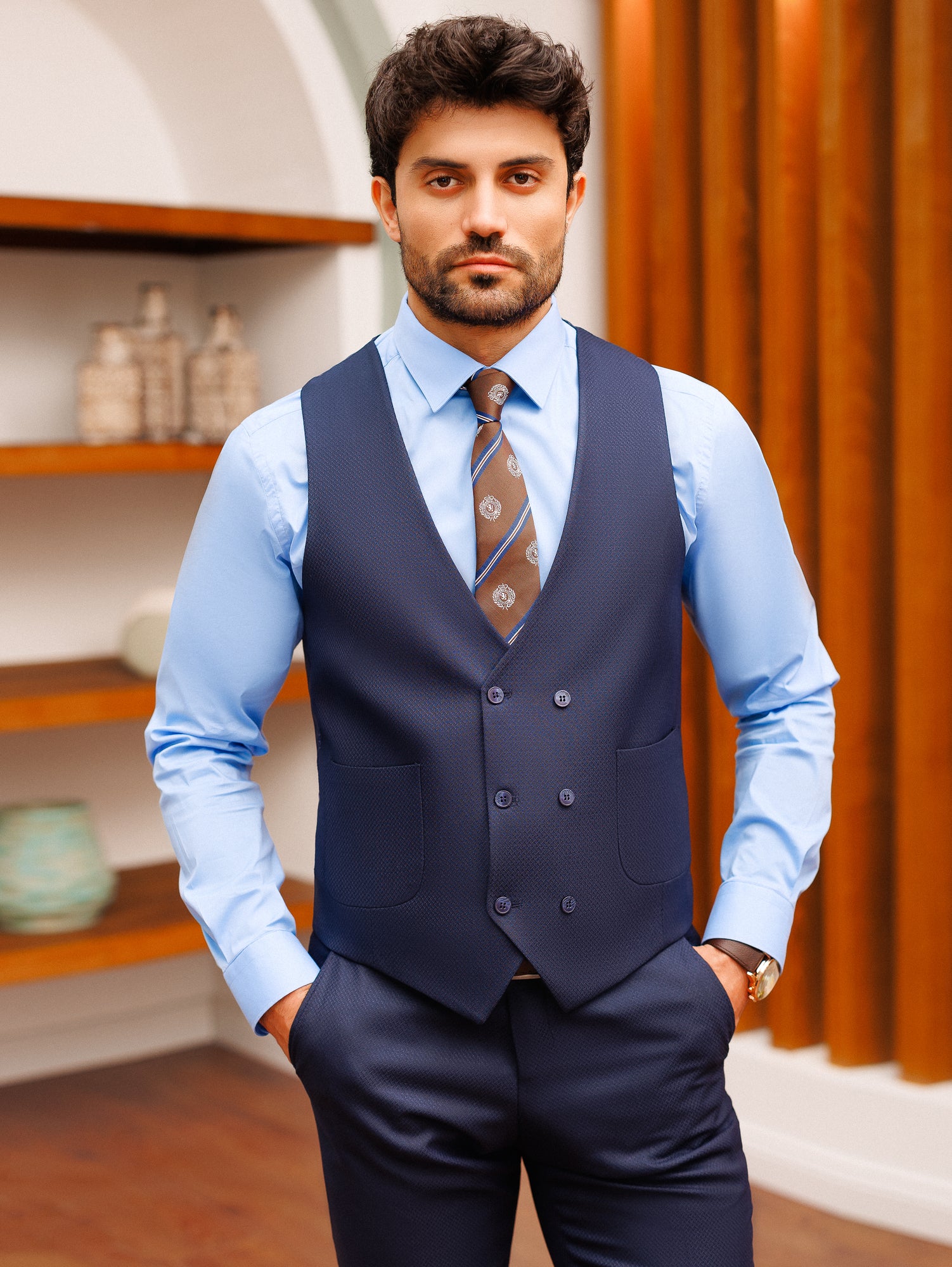 Navy Slim-Fit Suit 3-Piece