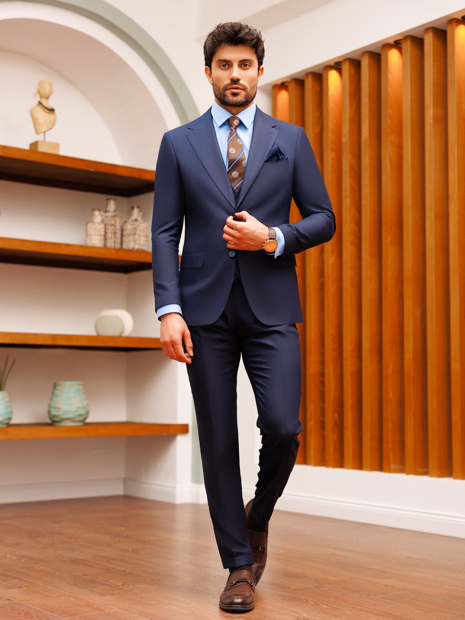 Navy Slim-Fit Suit 3-Piece