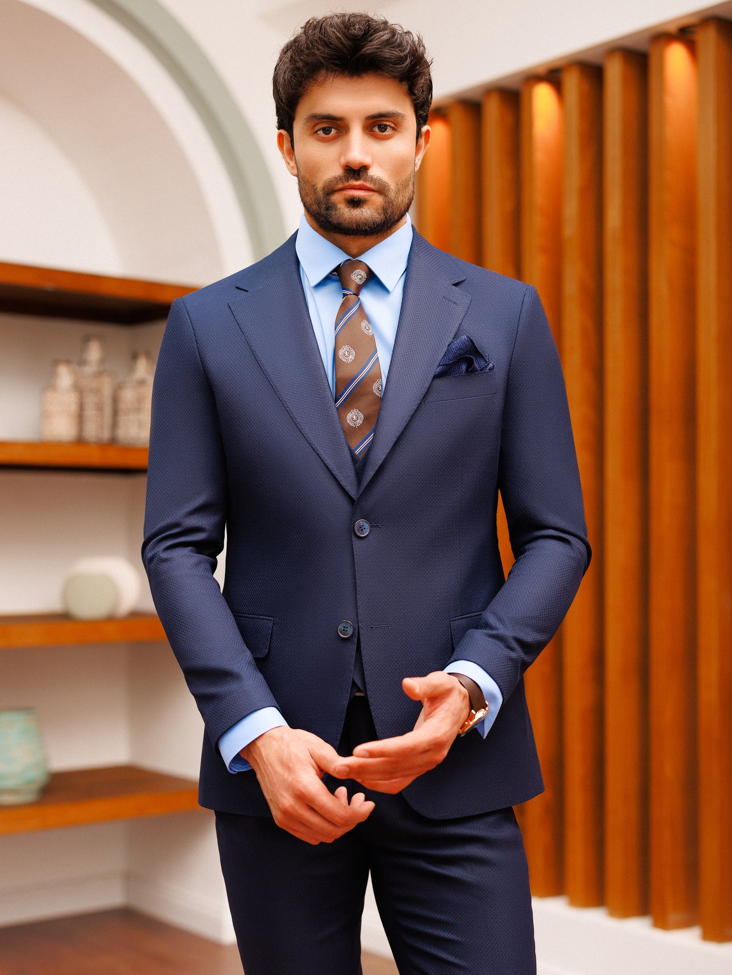 Navy Slim-Fit Suit 3-Piece