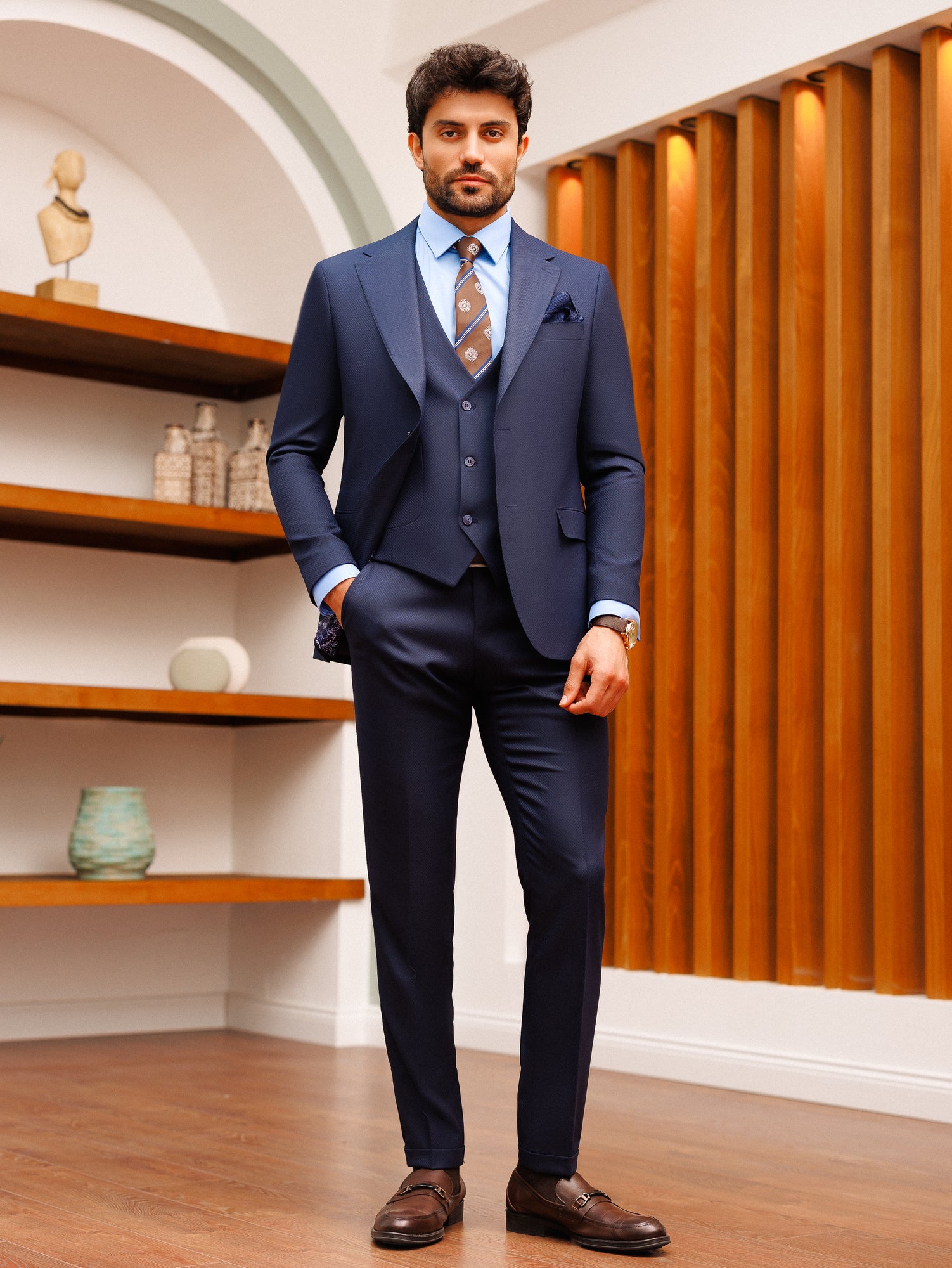 Navy Slim-Fit Suit 3-Piece