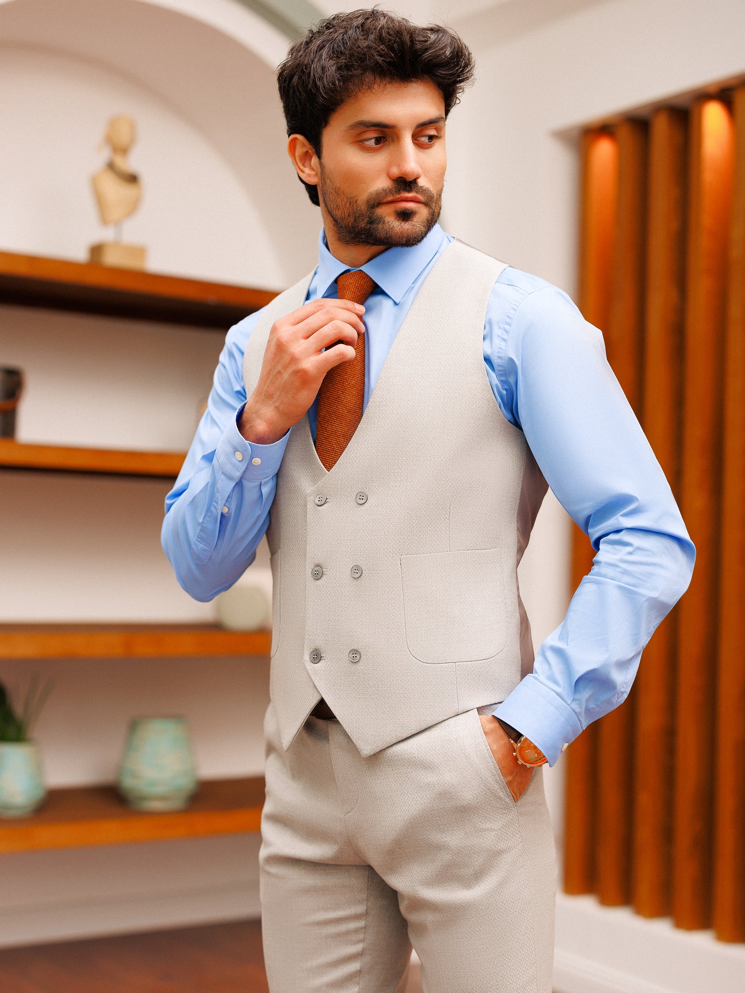 Grey Slim-Fit Suit 3-Piece