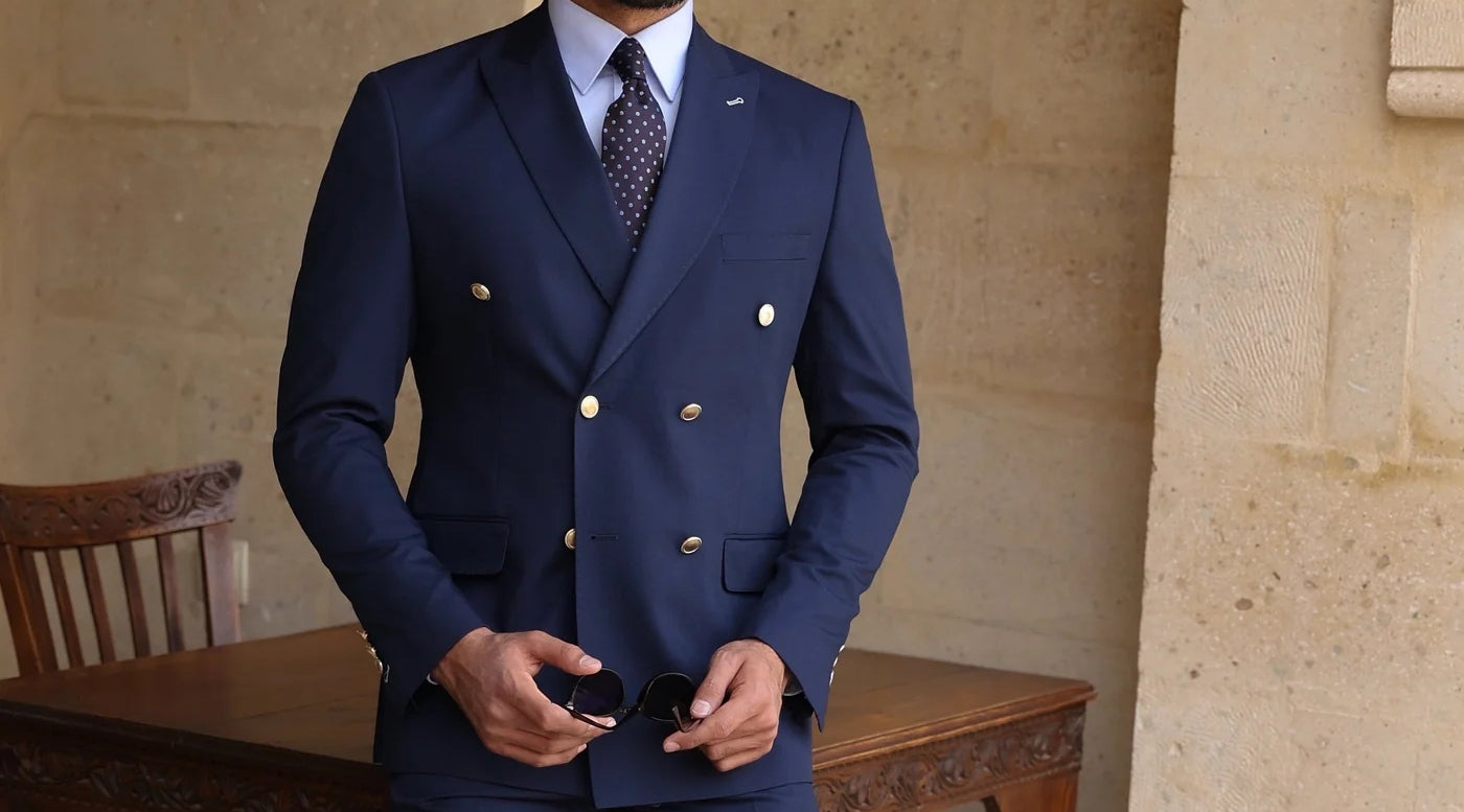 Golden Button Double Breasted Suits for Men