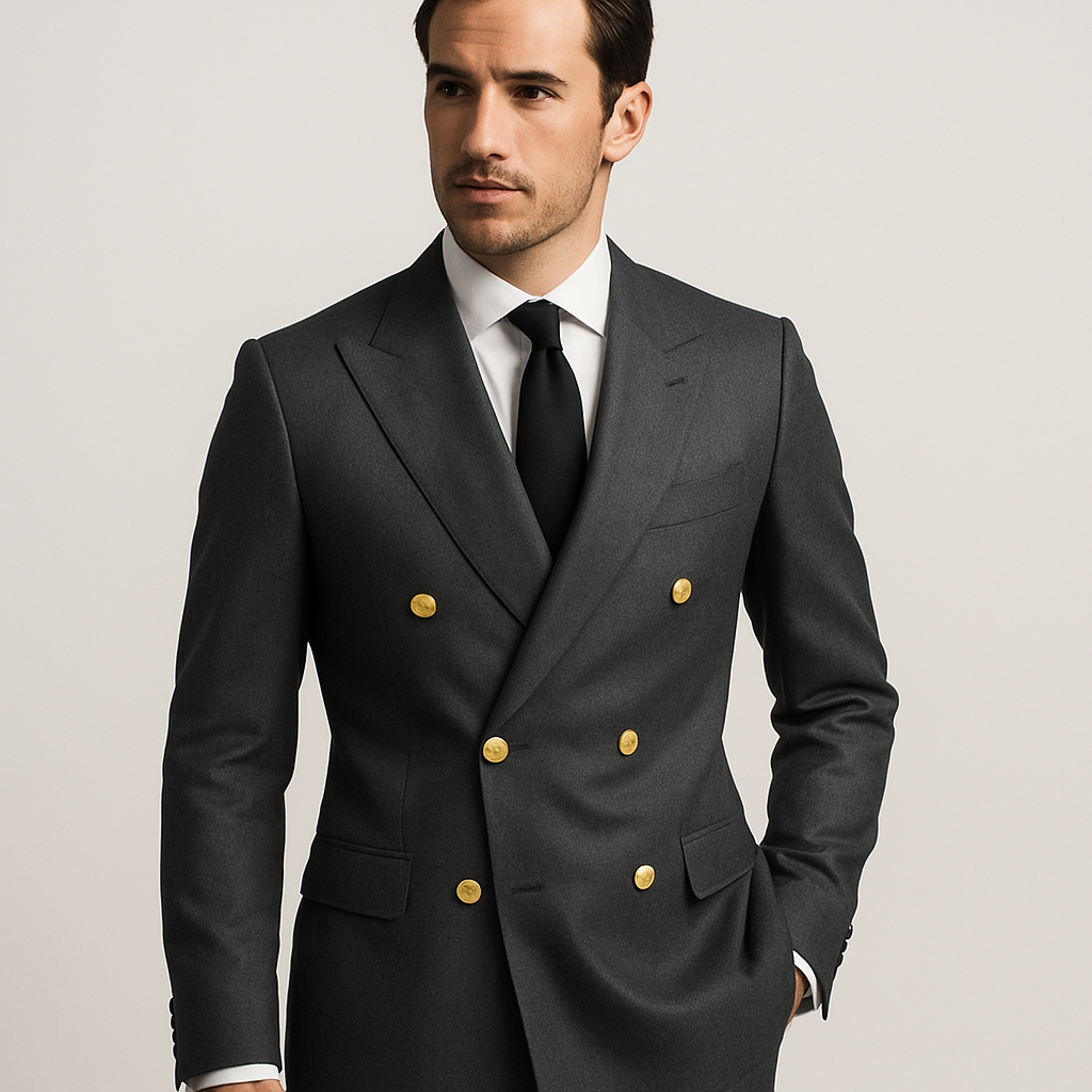 Golden Button Double Breasted Suits for Men