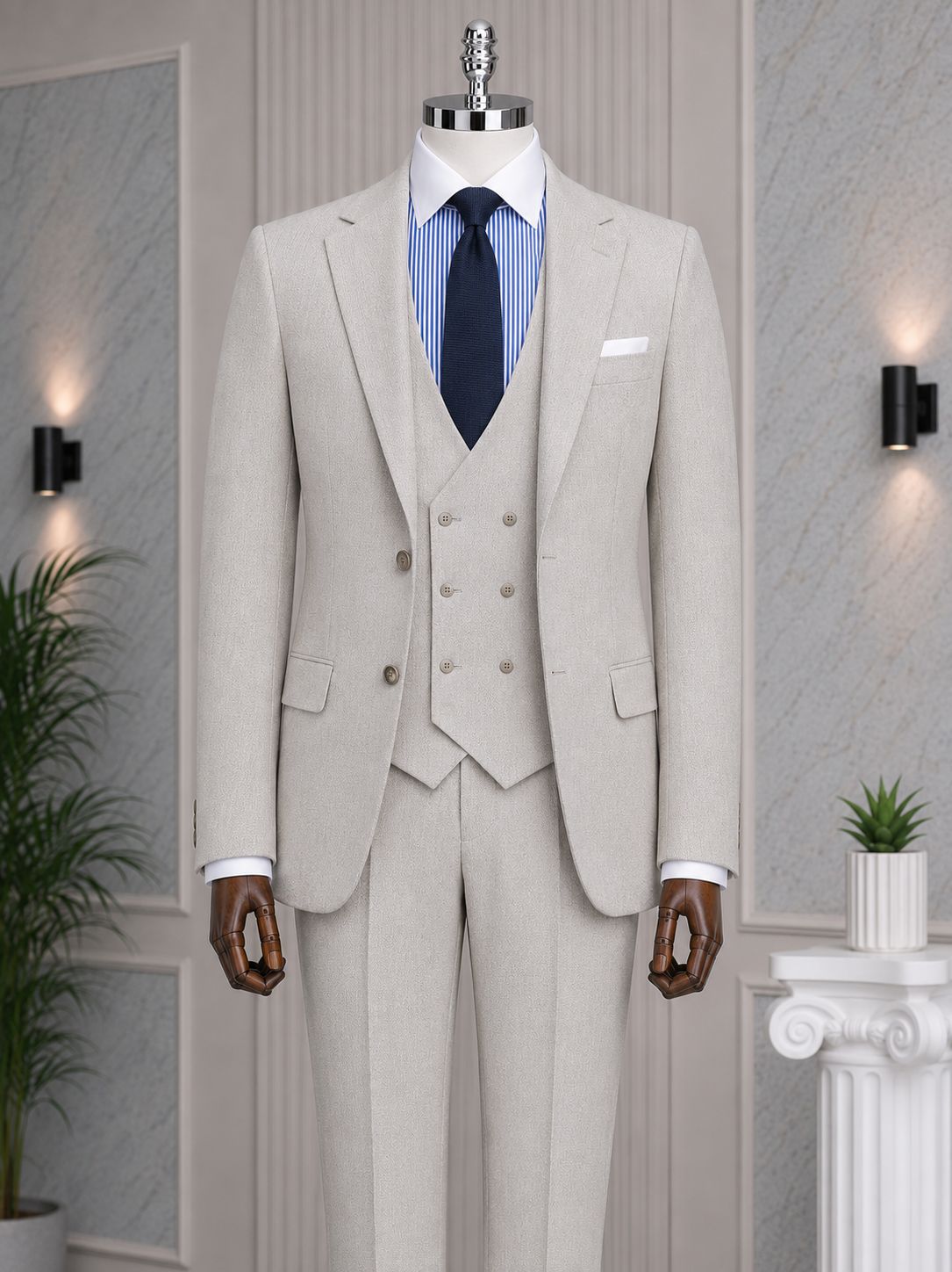 Grey Slim-Fit Suit 3-Piece