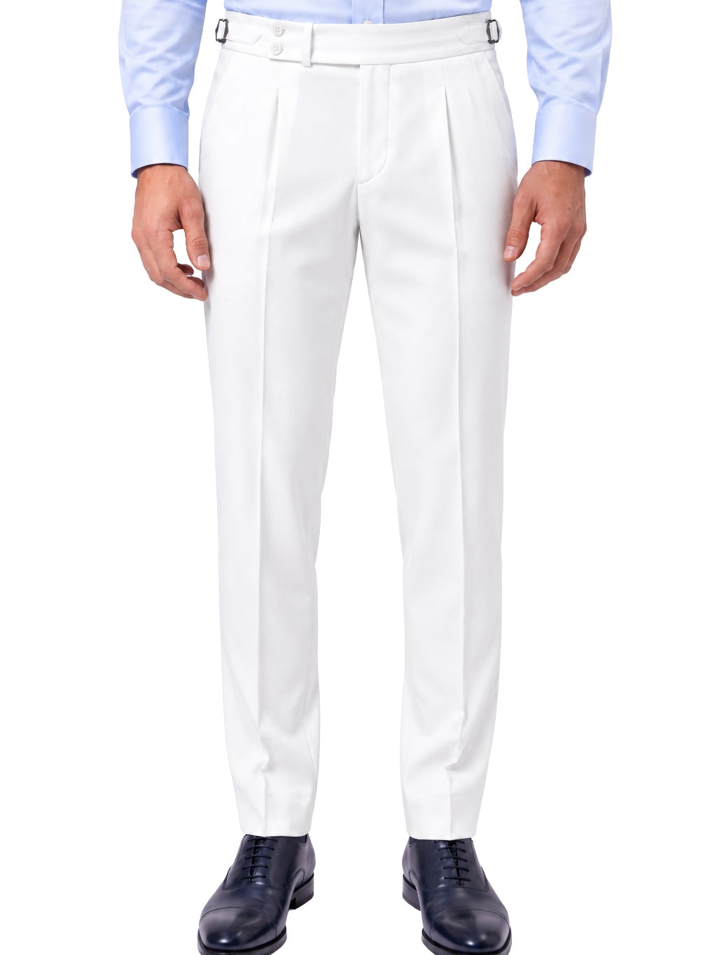 White High Waist Slim-Fit Pants