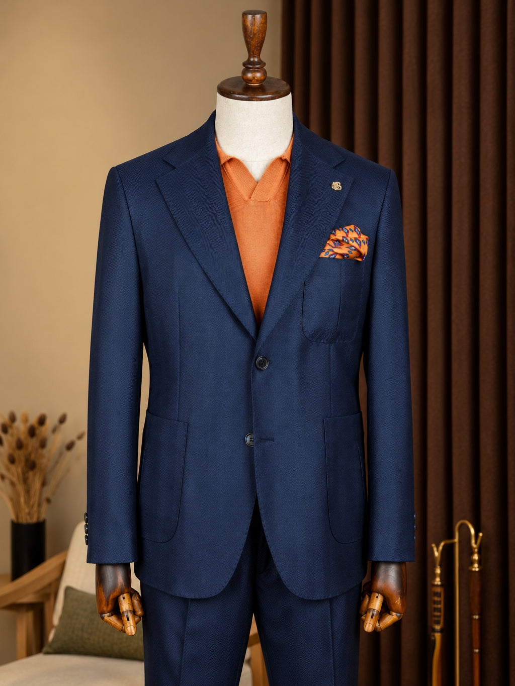 Navy Single Breasted Suit 2-Piece