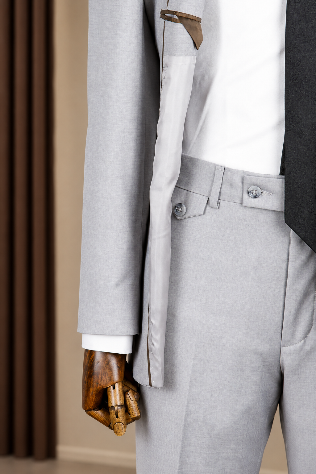 Grey Single Breasted Suit 2-Piece