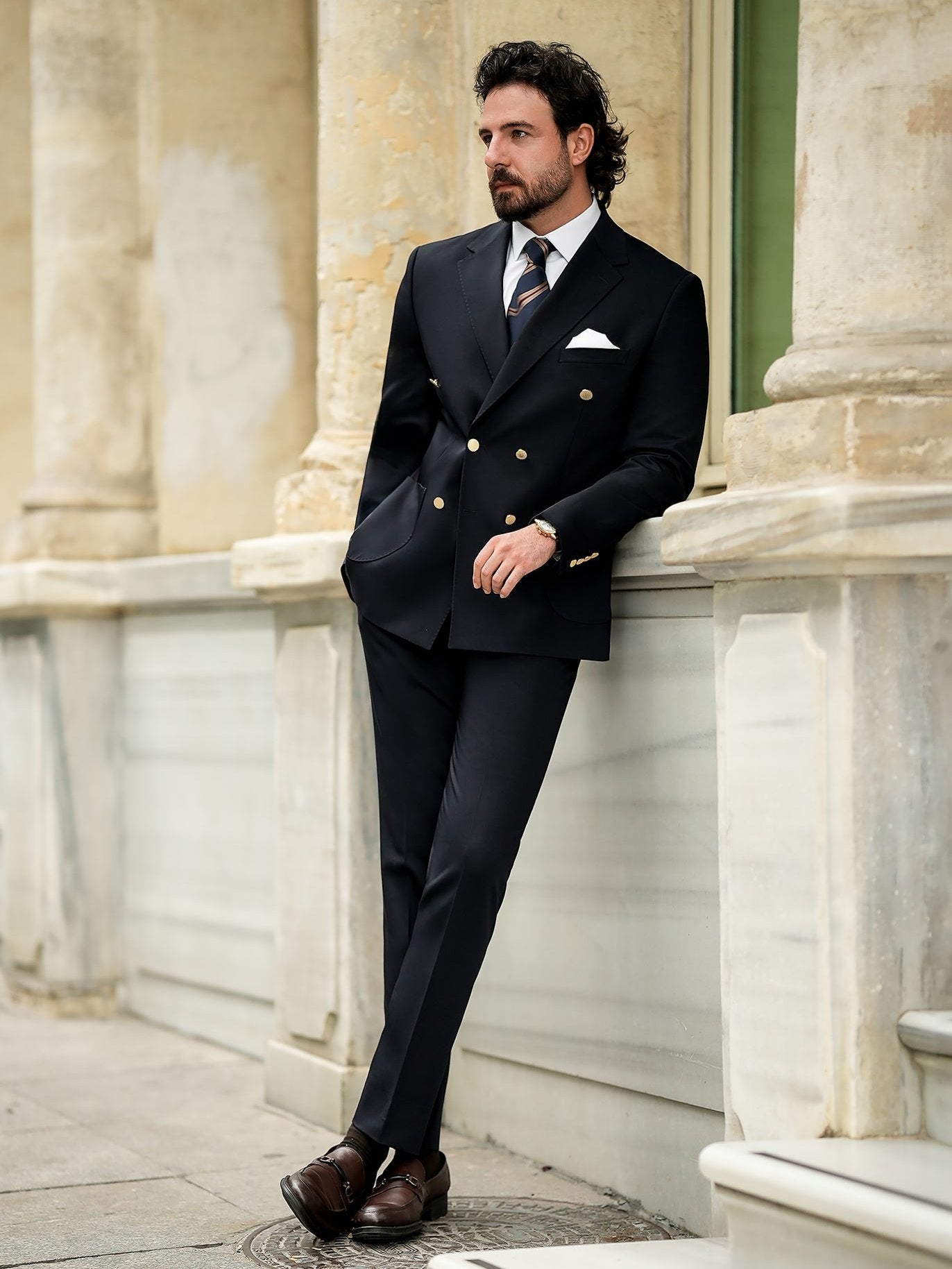 Navy Double Breasted Suit 2-Piece