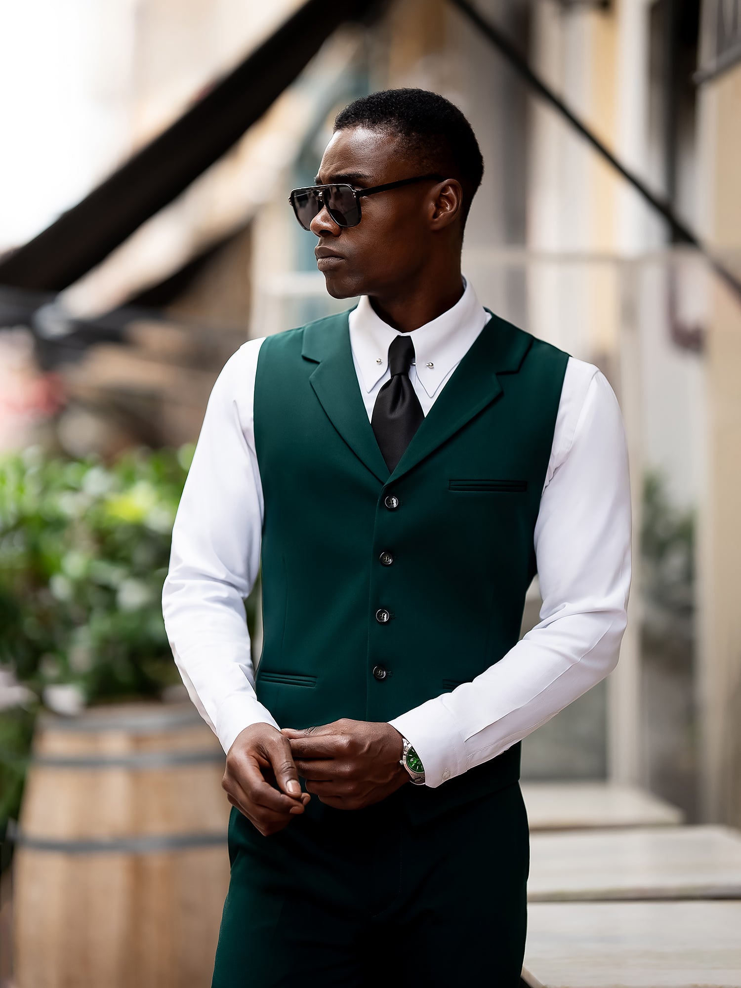 Green Slim-Fit Suit 3-Piece