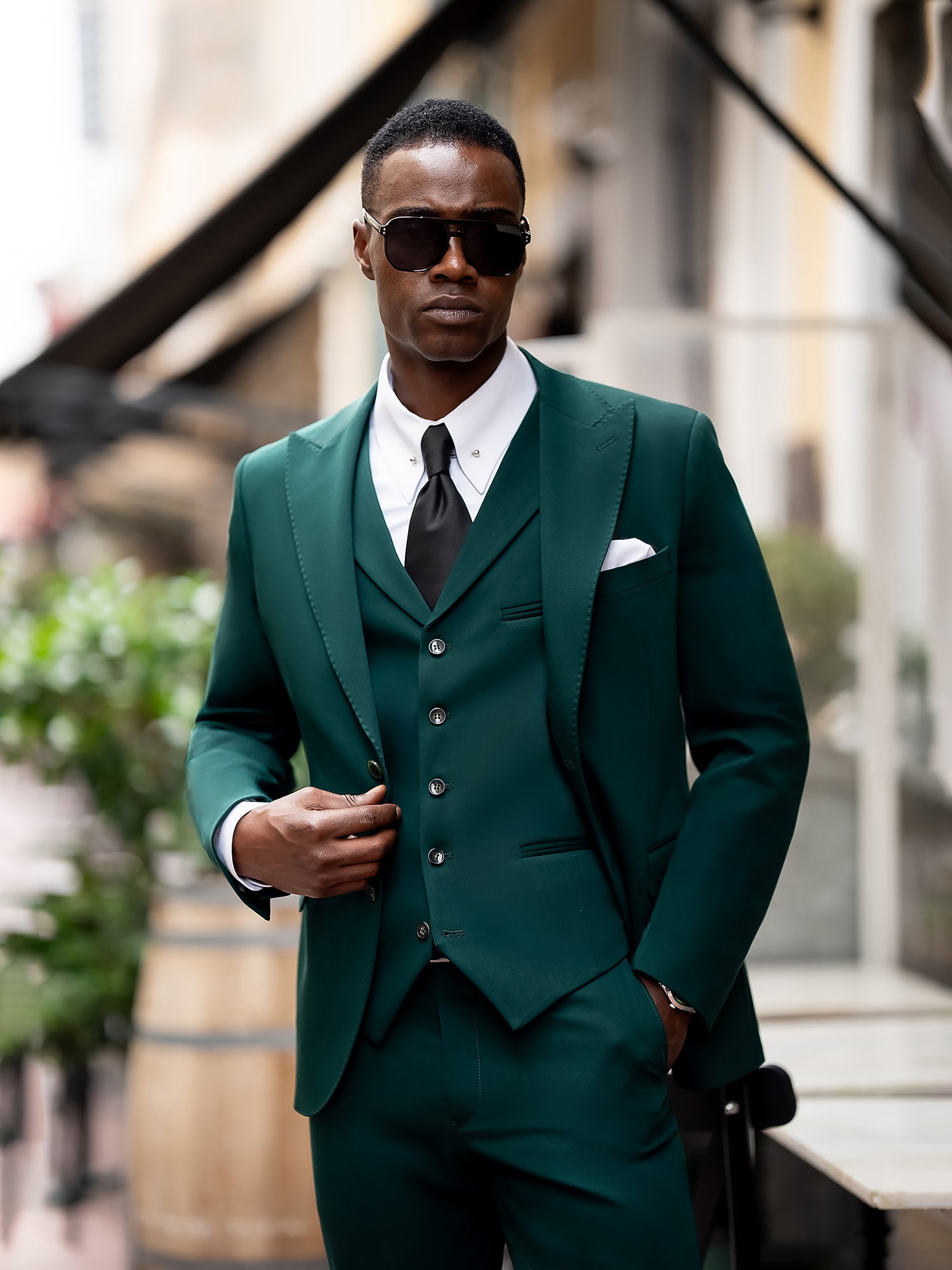 Green Slim-Fit Suit 3-Piece