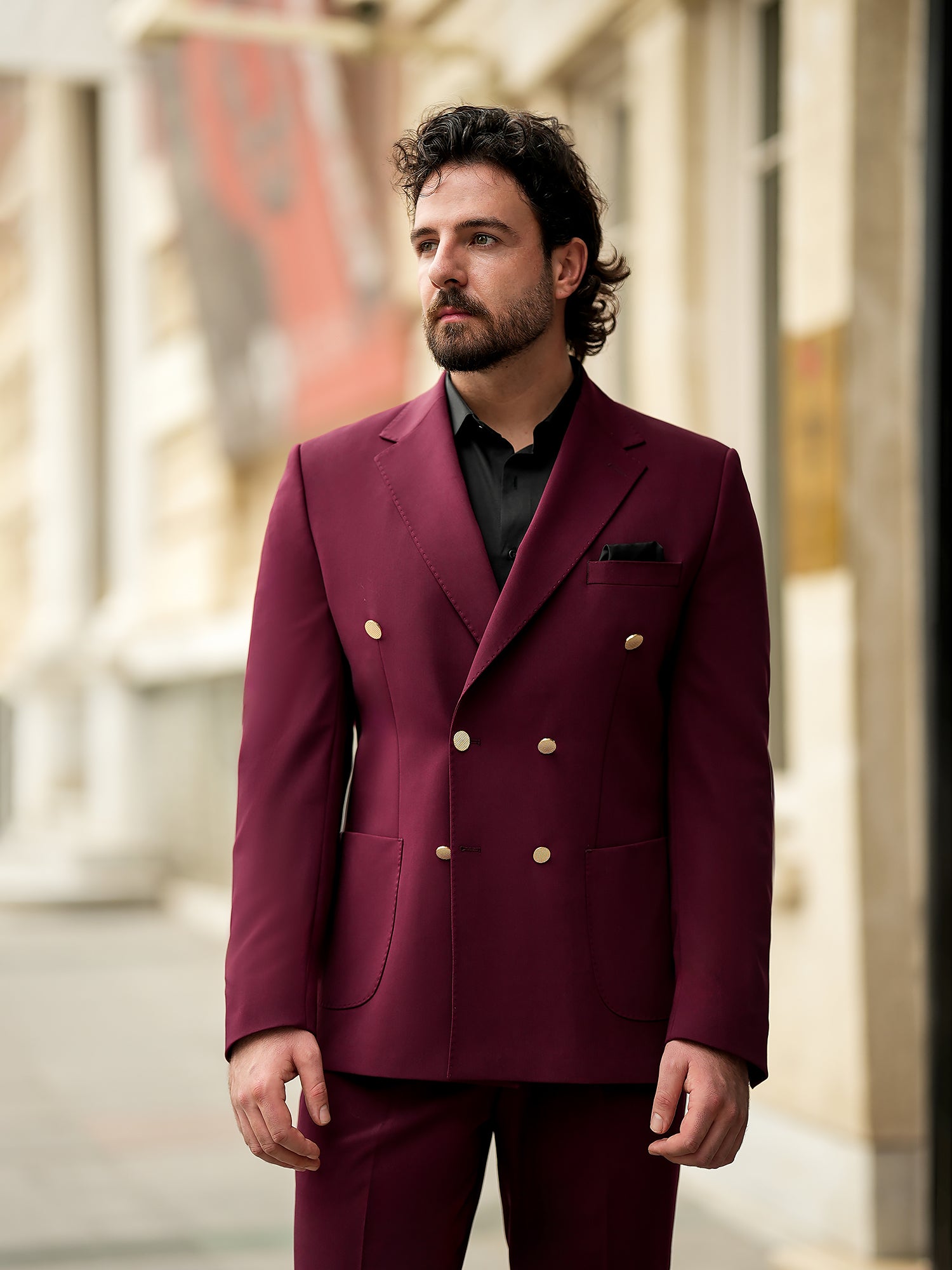 Bordeaux Double Breasted Suit 2-Piece