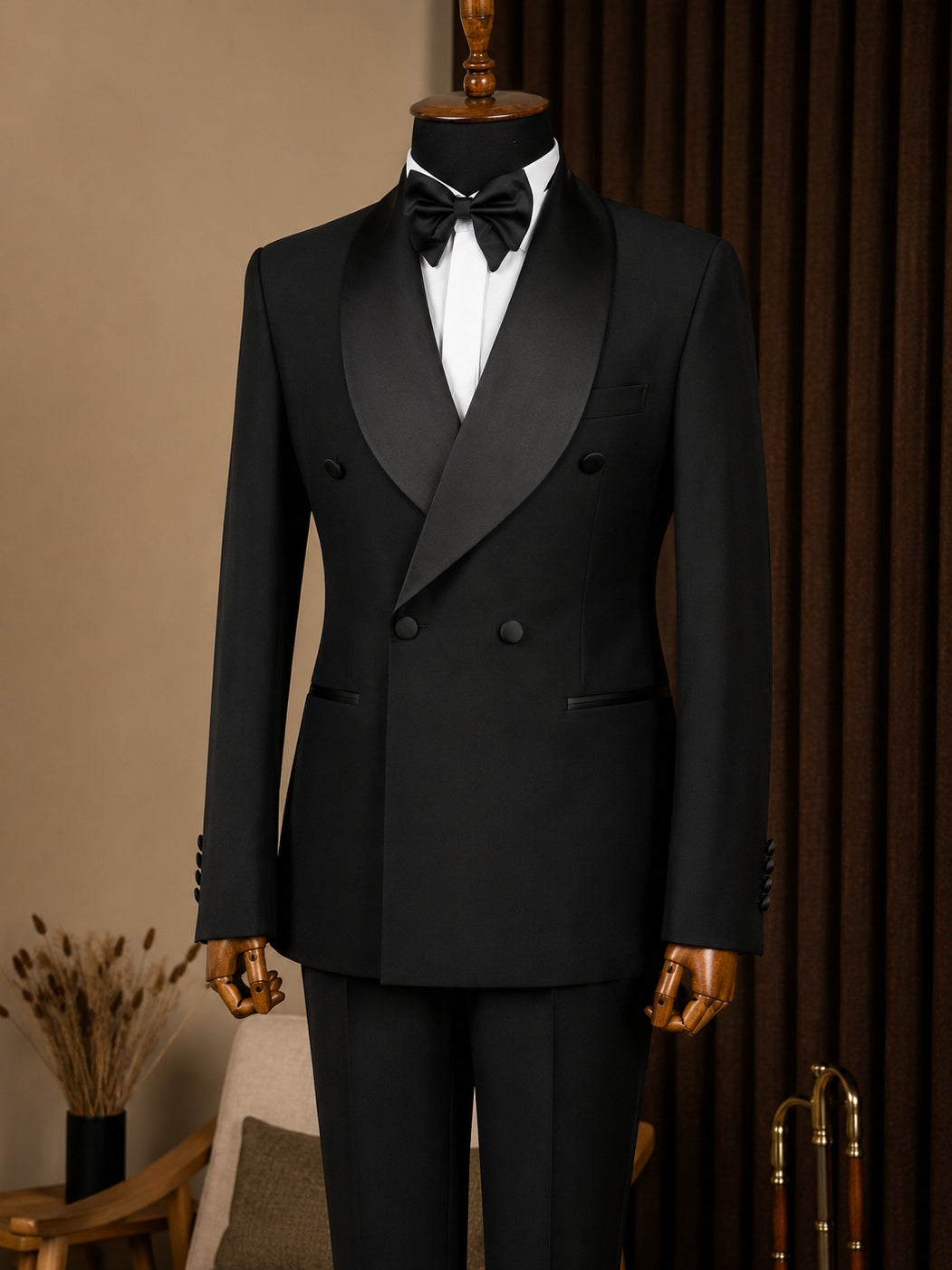 Black Double Breasted Tuxedo 2-Piece