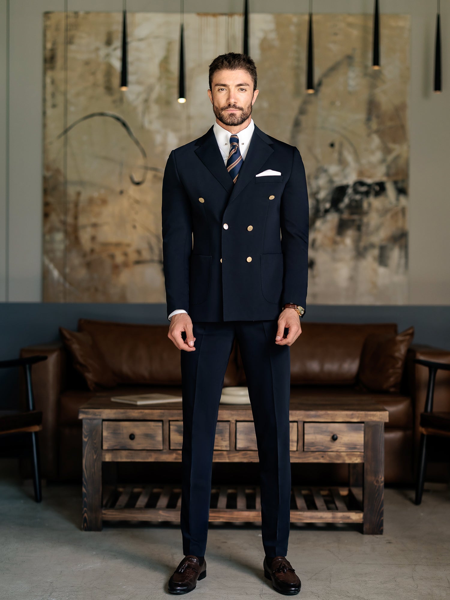 Navy Double Breasted Suit 2-Piece