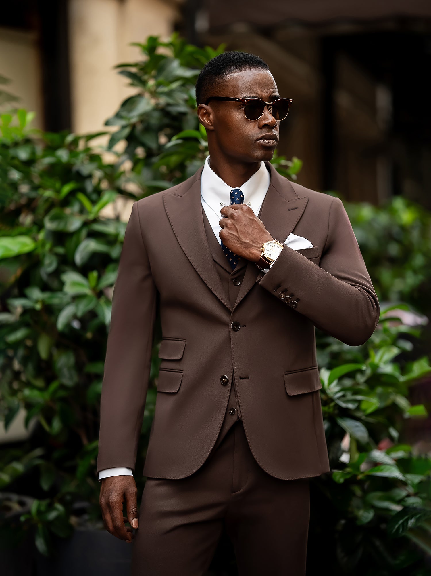 Brown Slim-Fit Suit 3-Piece