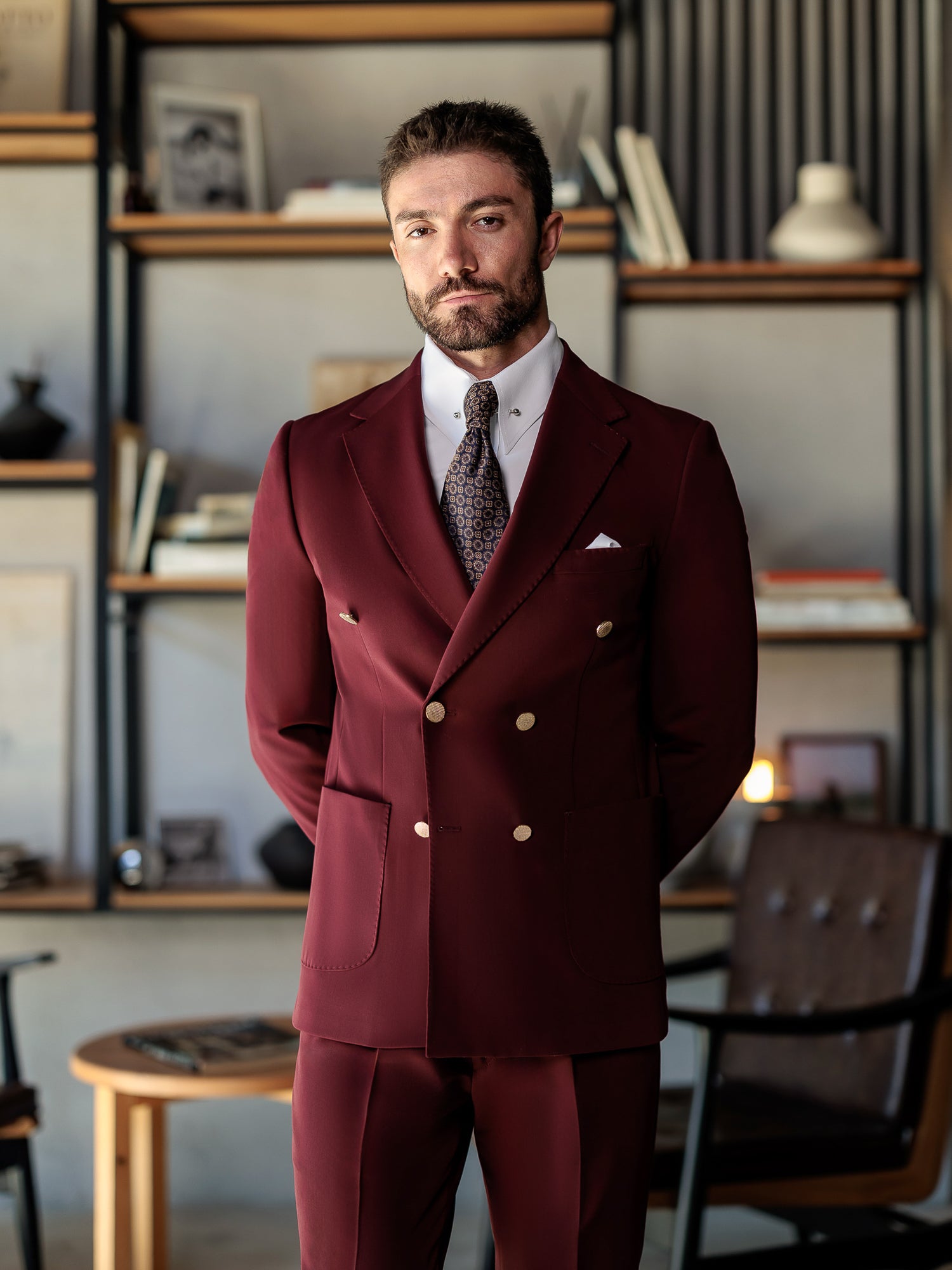 Bordeaux Double Breasted Suit 2-Piece