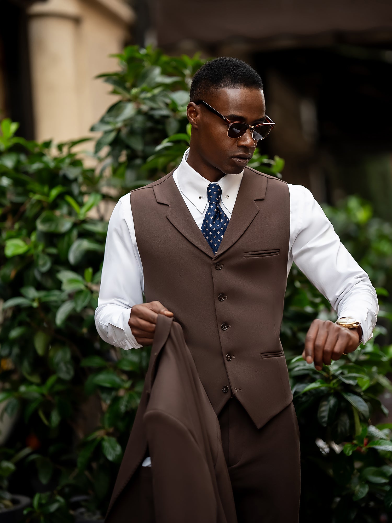 Brown Slim-Fit Suit 3-Piece