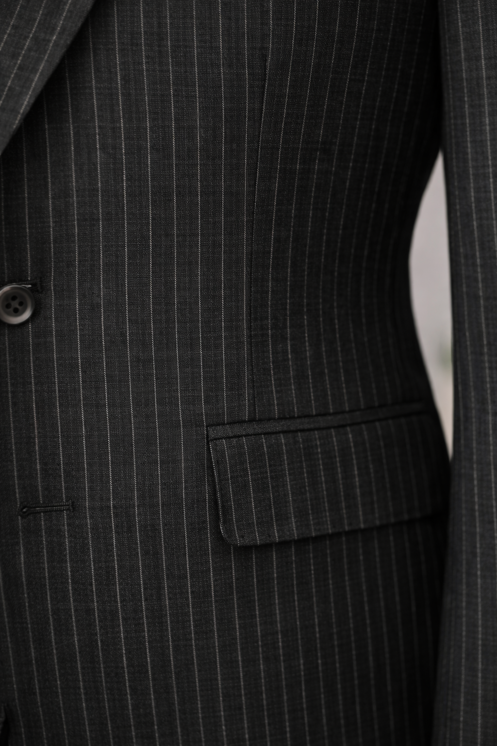 Black Double-Sided Vest Suit 3-Piece