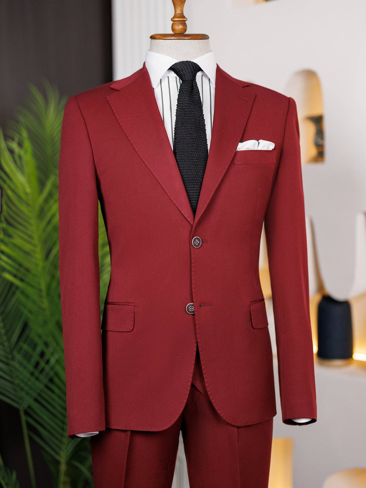 Bordeaux Slim-Fit Suit 3-Piece