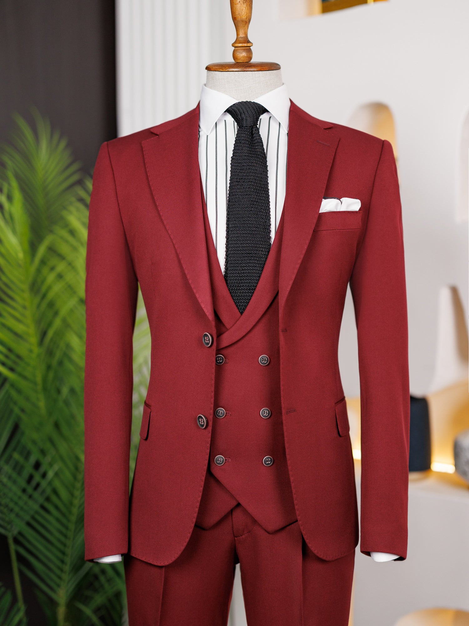 Bordeaux Slim-Fit Suit 3-Piece