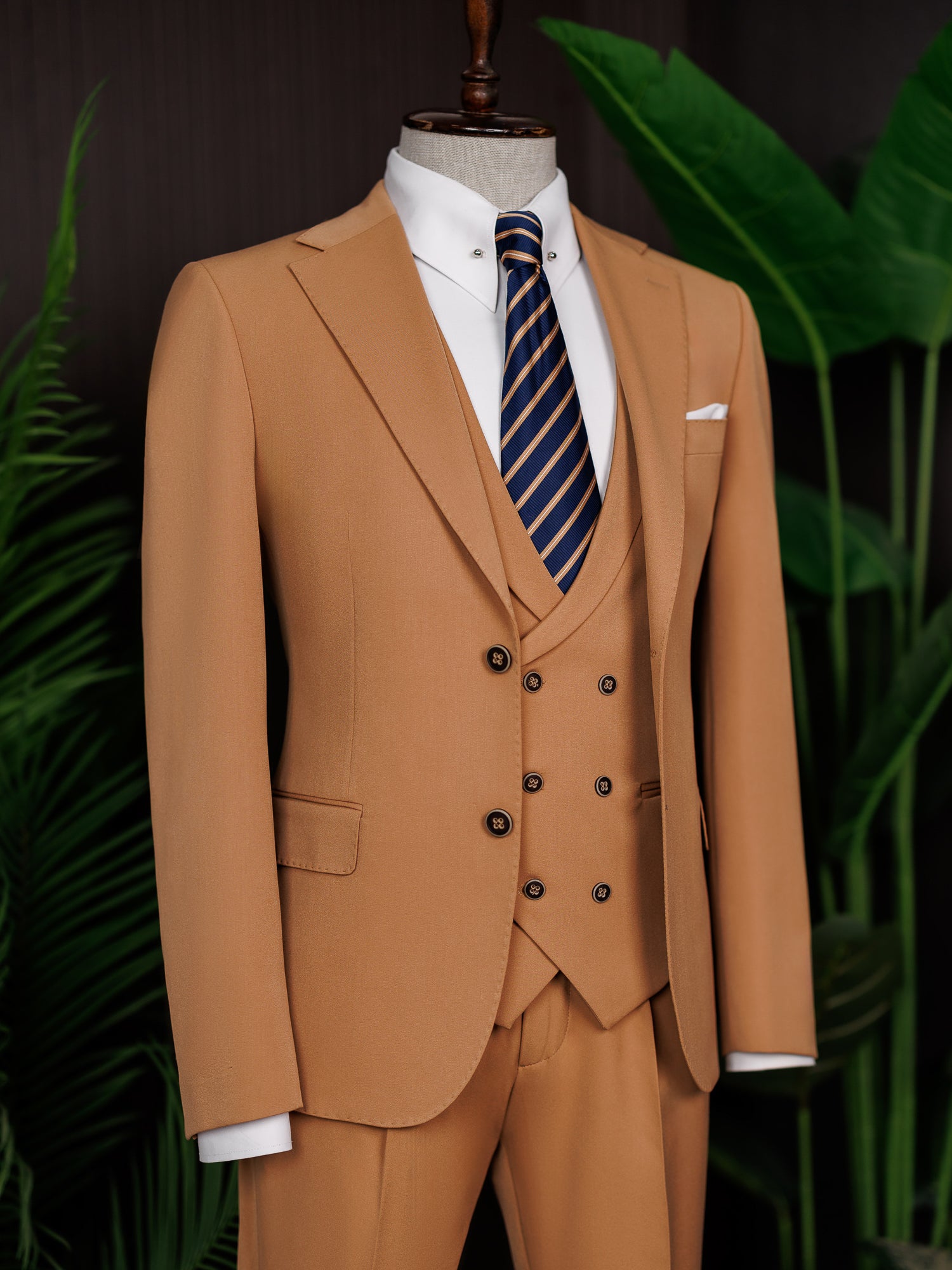 Camel Slim-Fit Suit 3-Piece