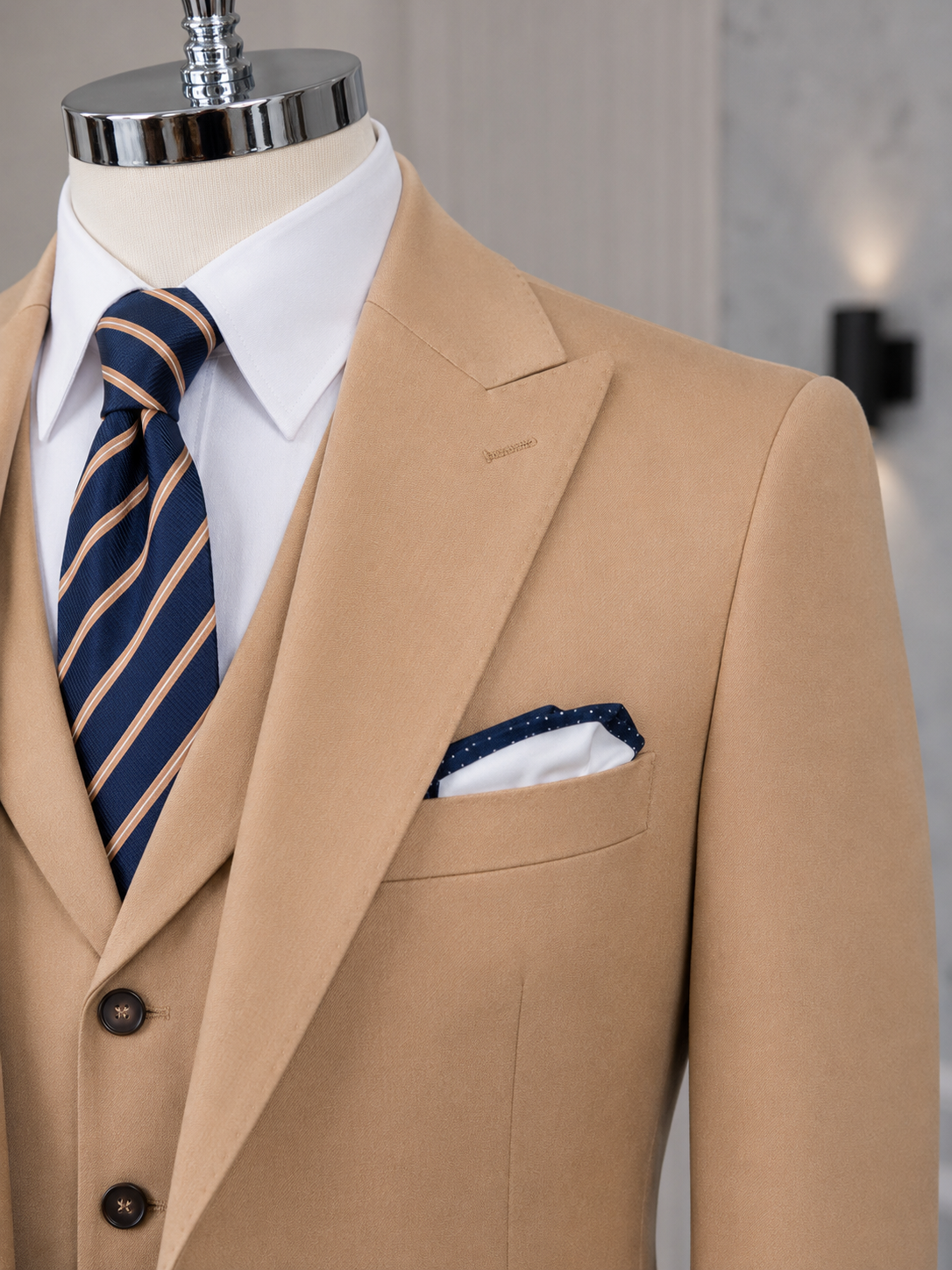 Camel Slim-Fit Suit 3-Piece