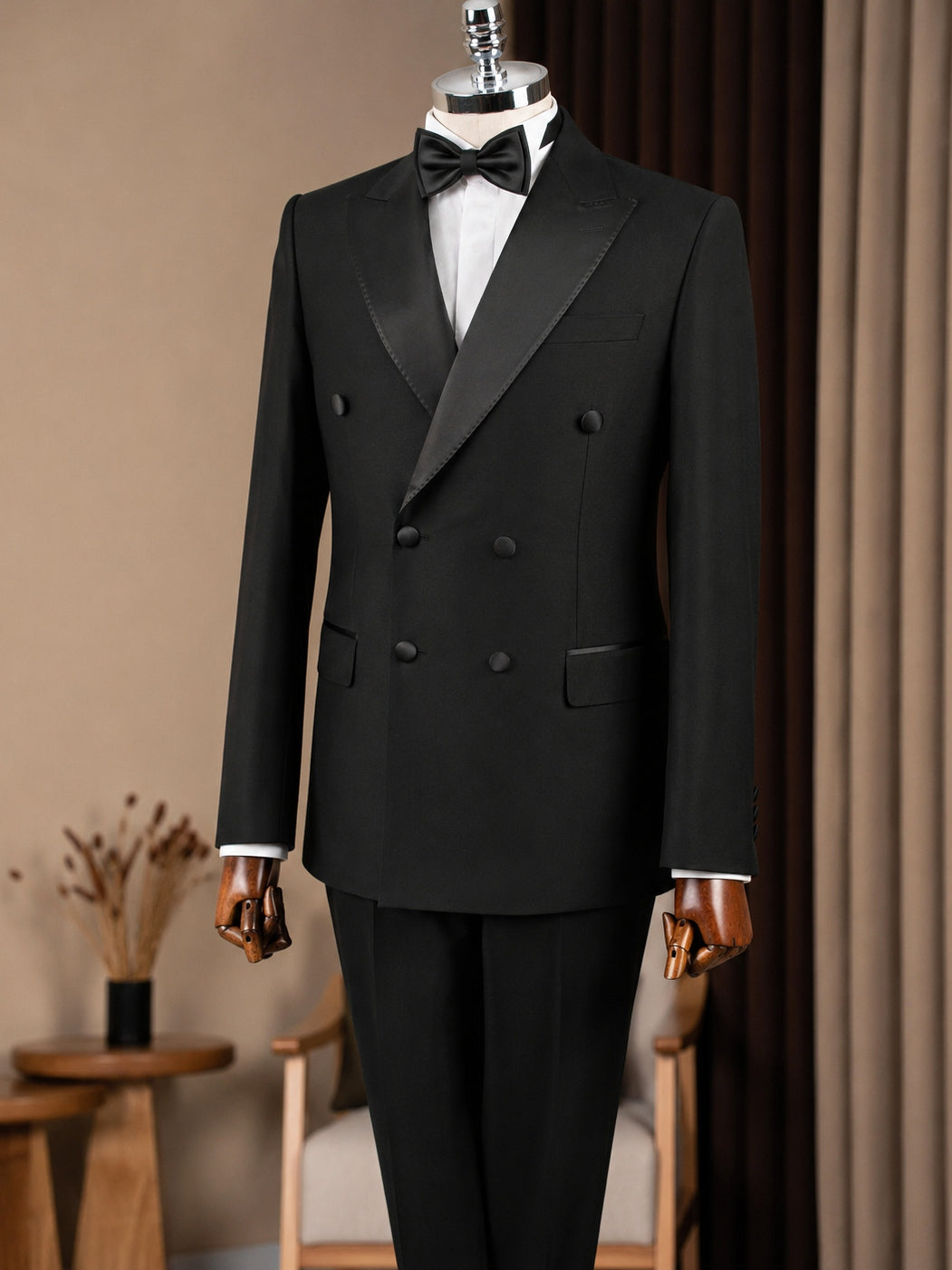 Black Double Breasted Tuxedo 2-Piece