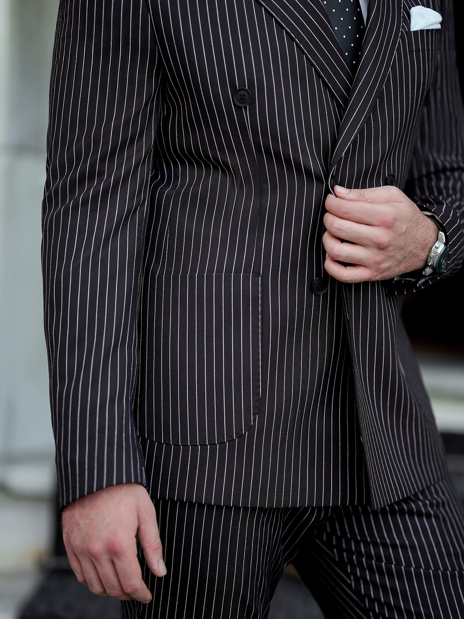 Bordeaux Striped Double Breasted Suit 2-Piece