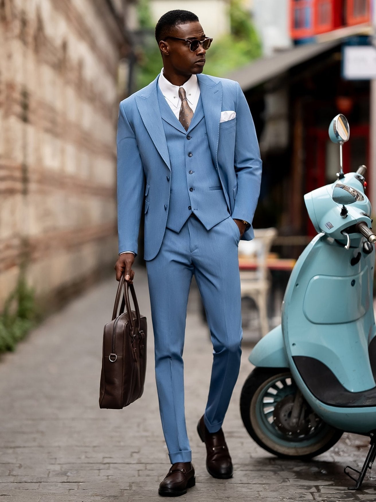 Blue Slim-Fit Suit 3-Piece