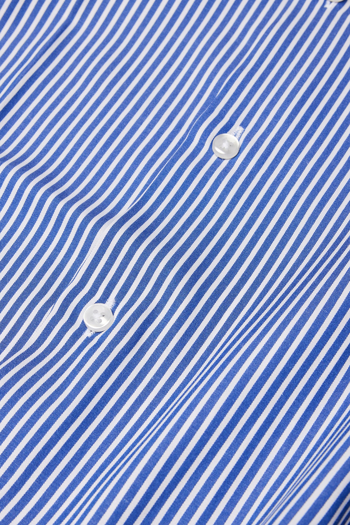 Blue Striped Italian Spread Collar Shirt