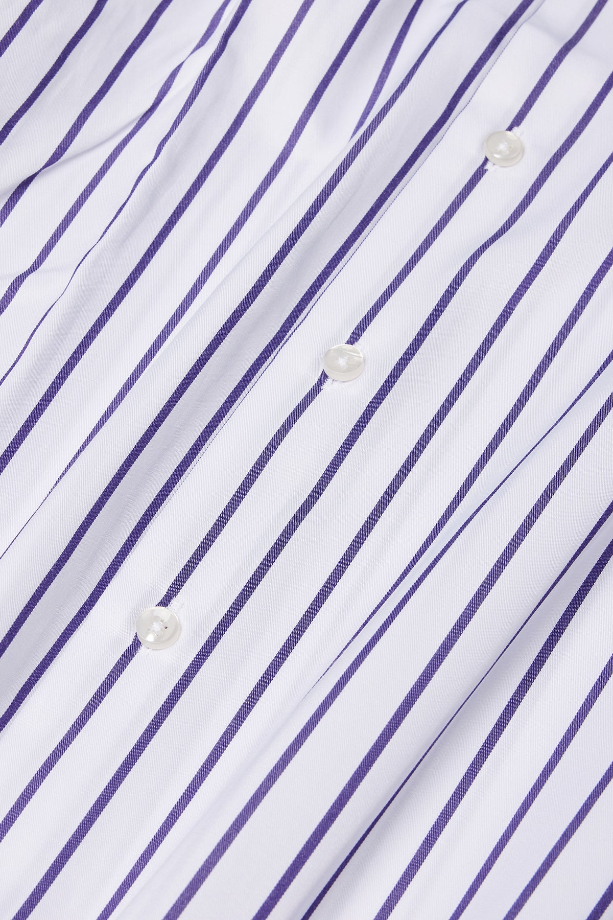 White-Purple Striped Italian Spread Collar Shirt
