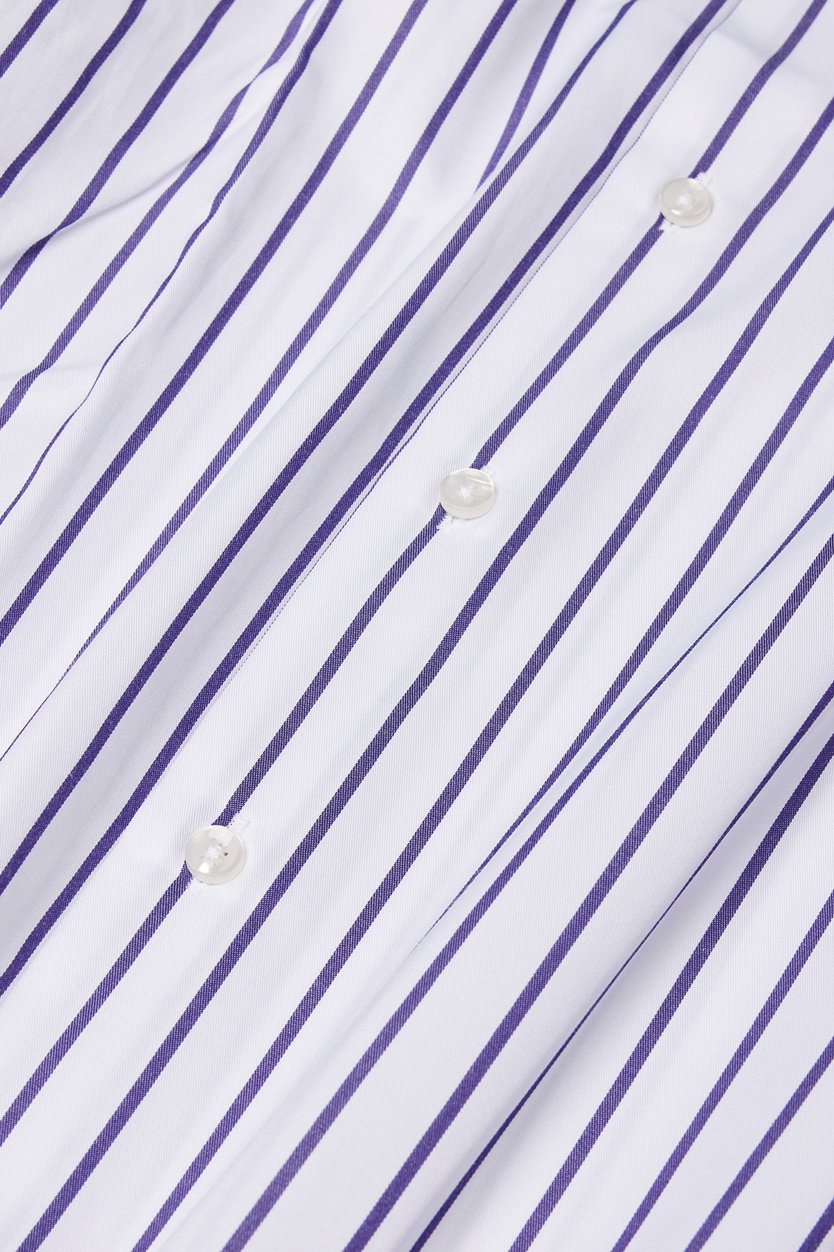 White-Purple Striped Spread Collar Shirt