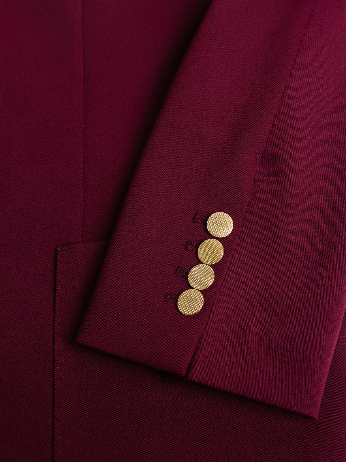 VIOSSI London Bordeaux double breasted blazer front view - men double breasted blazer in deep red wine color