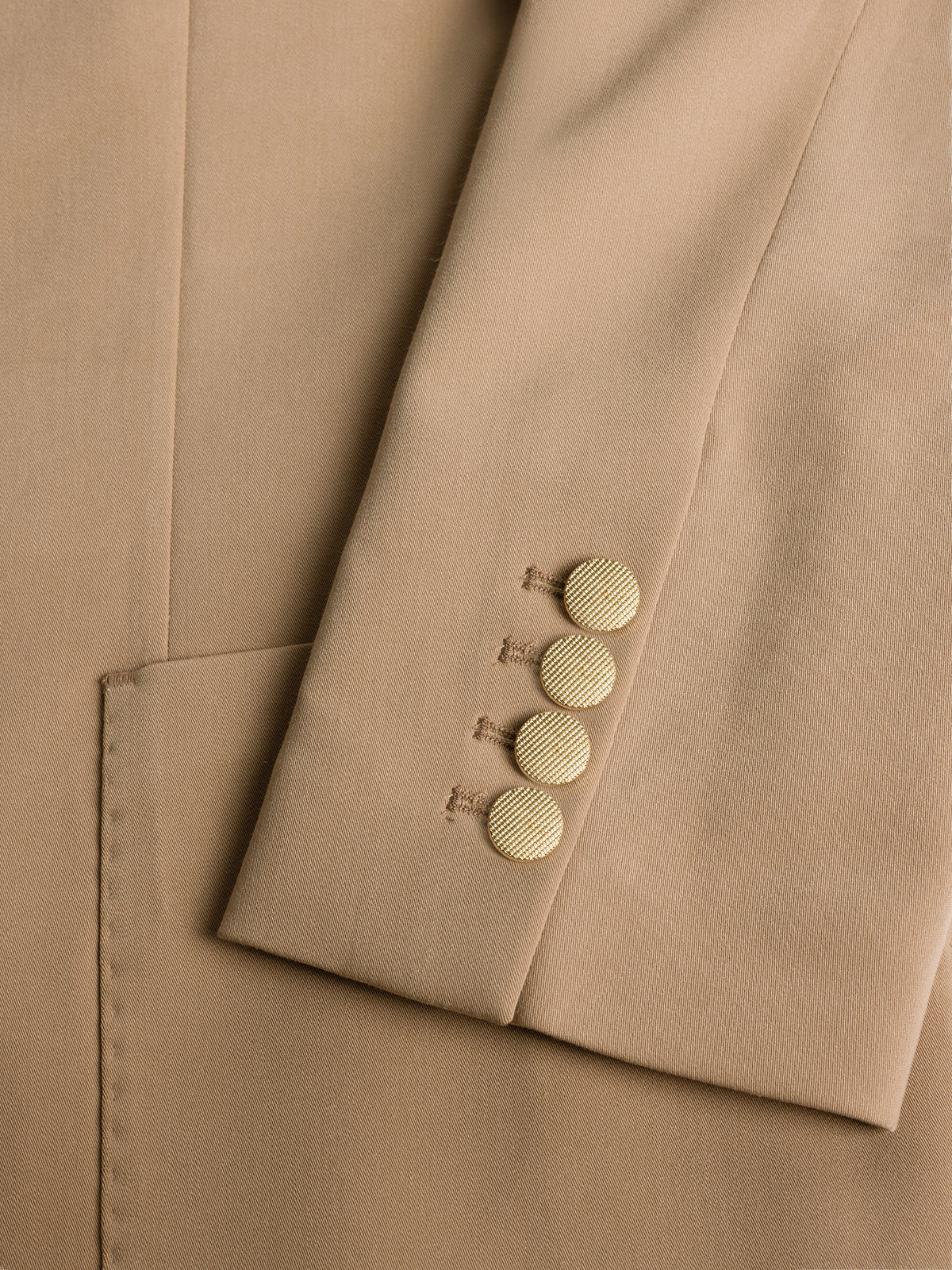 VIOSSI London Camel Double Breasted Blazer front view - men double breasted blazer in warm tan color
