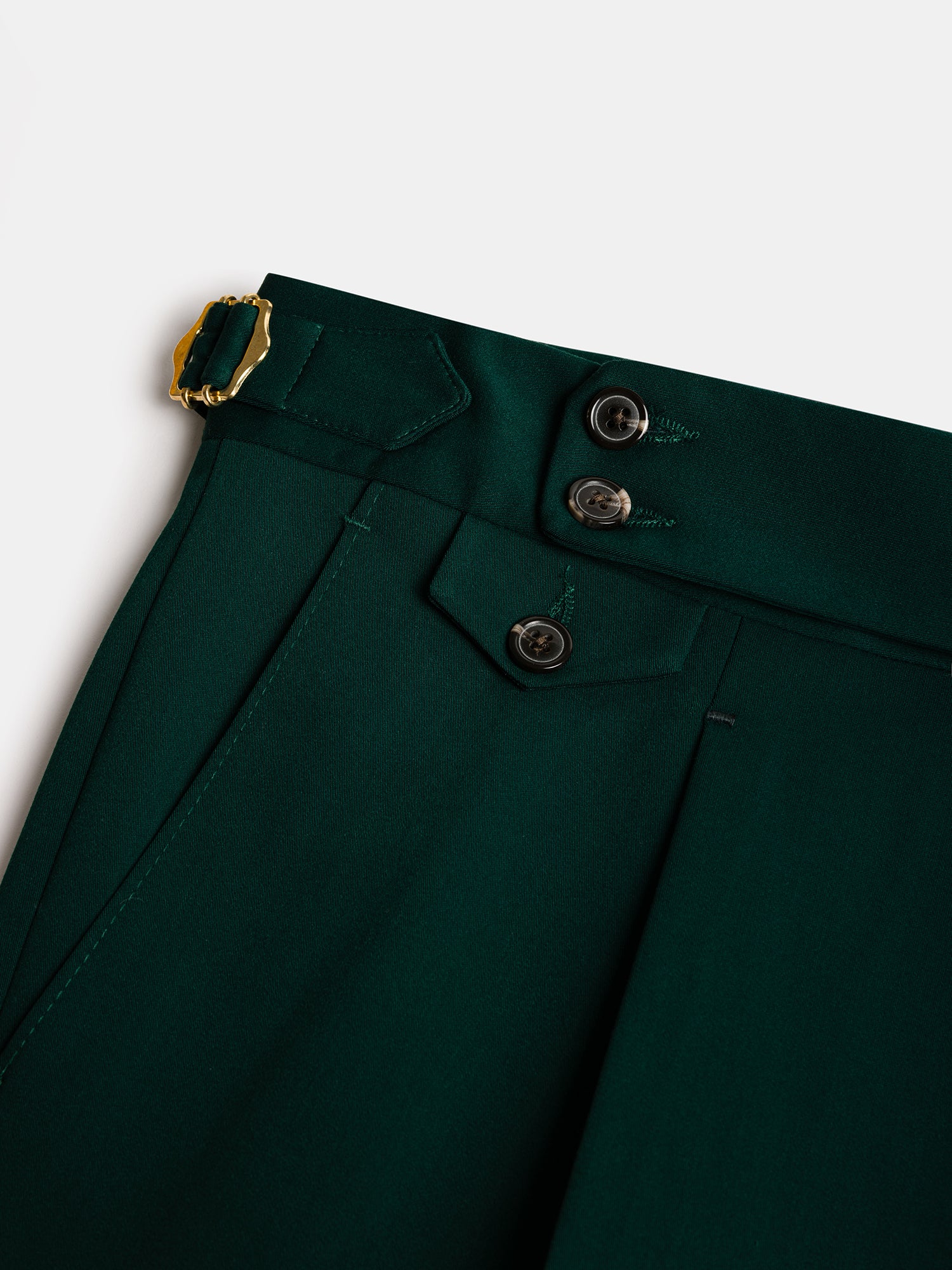 London Green High Waist Slim-Fit Pants