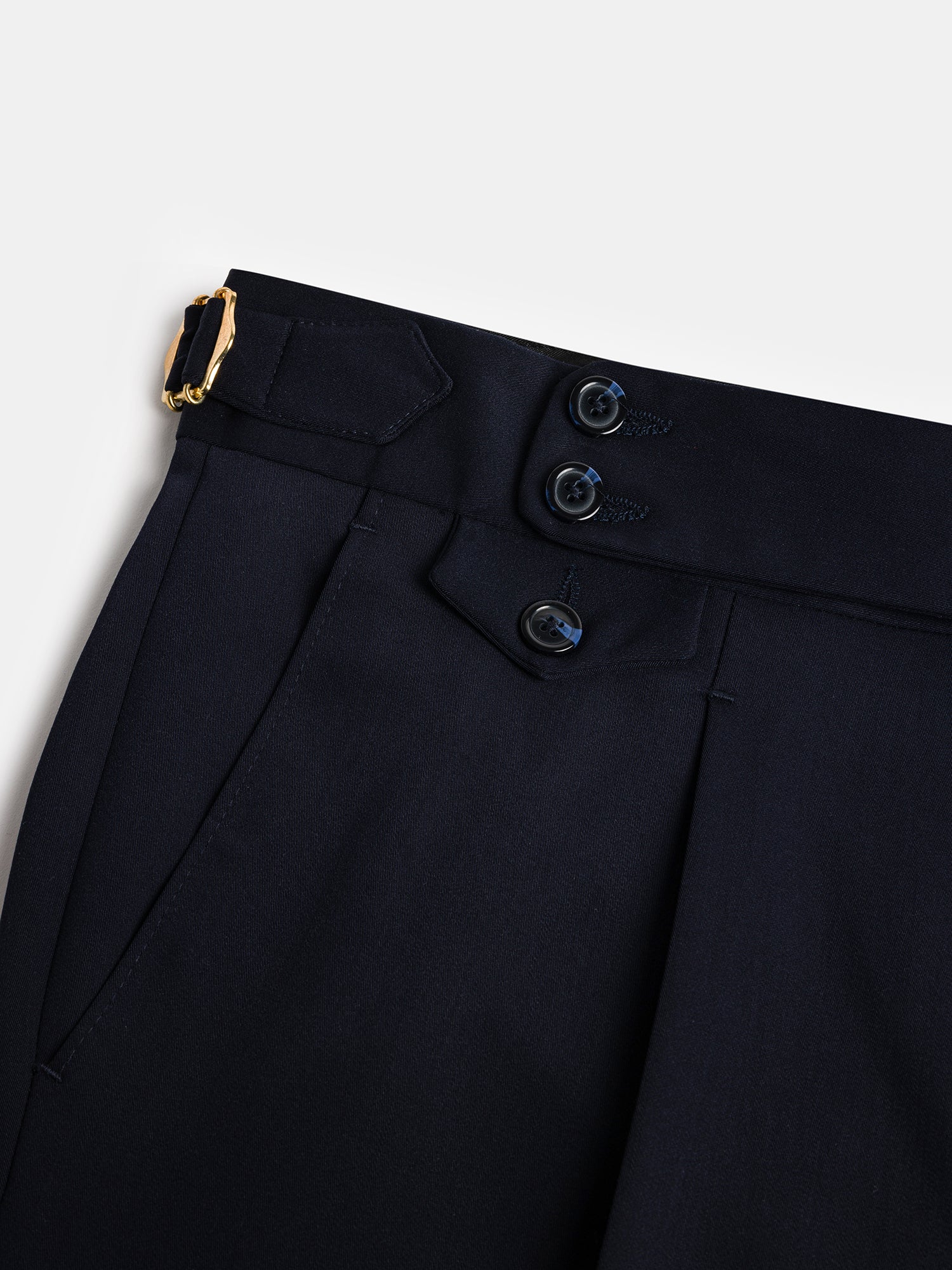 London Navy High Waist Slim-Fit Pants