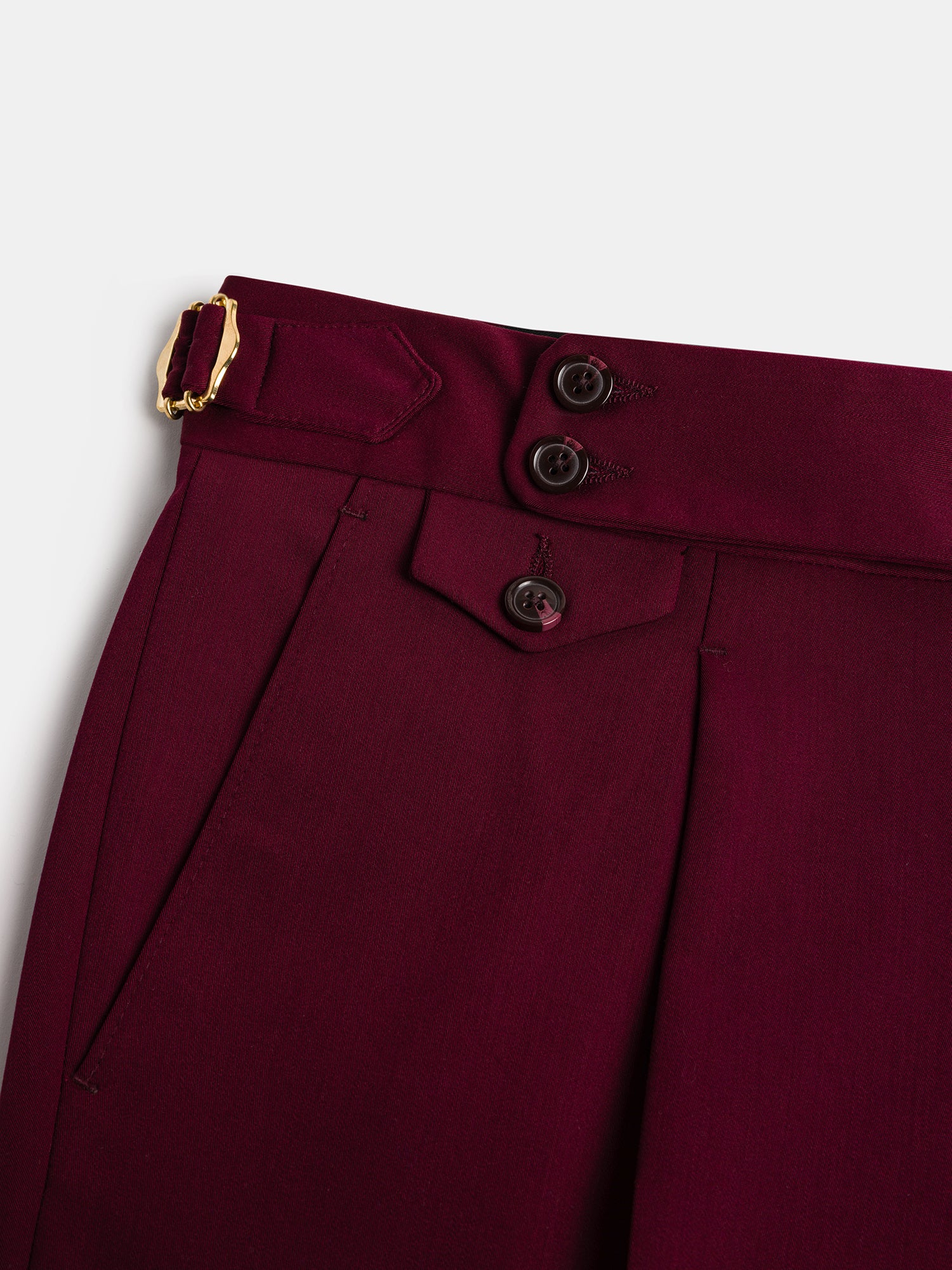 London Bordeaux High Waist Slim-Fit Pants