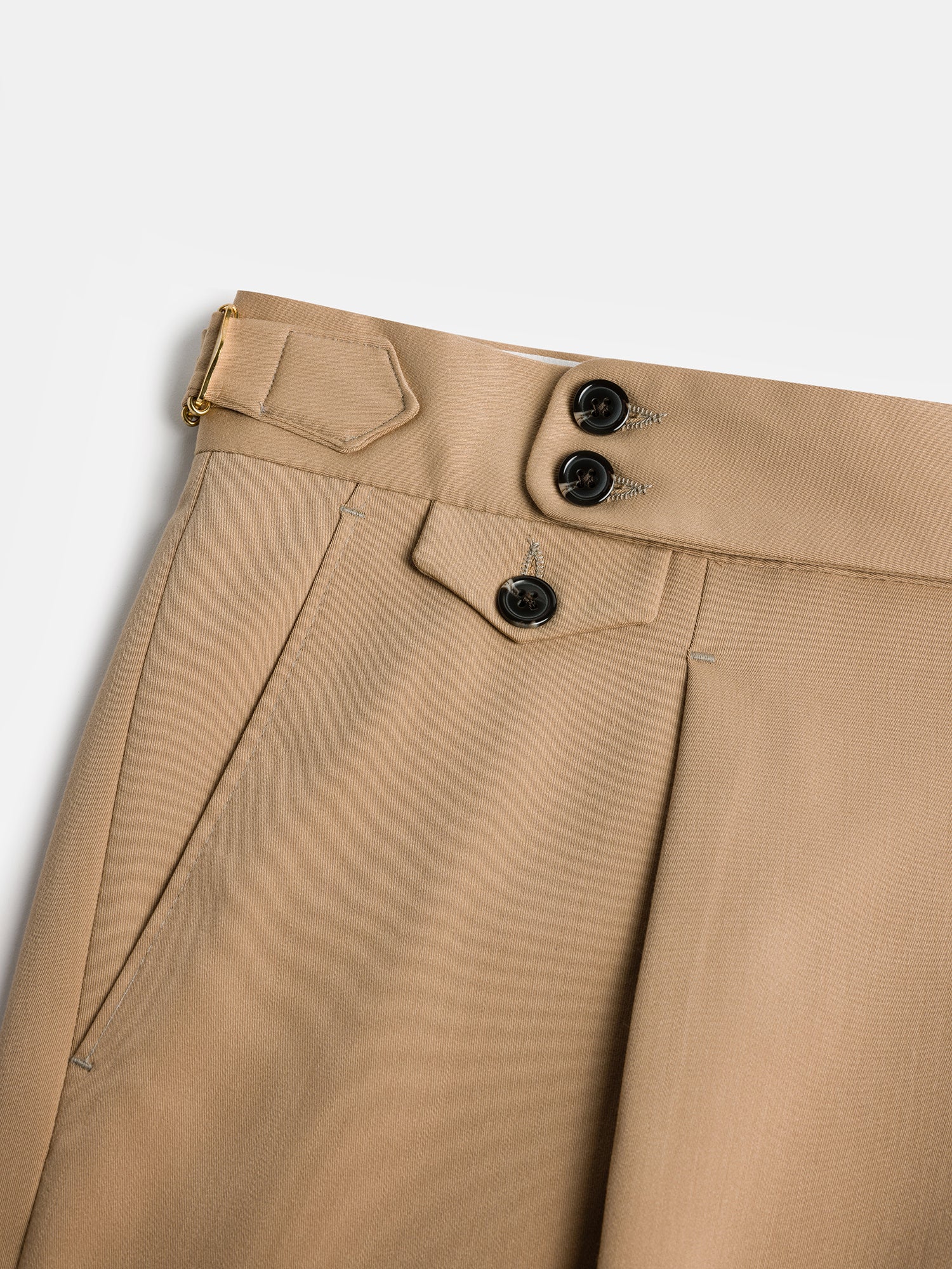 London Camel High Waist Slim-Fit Pants