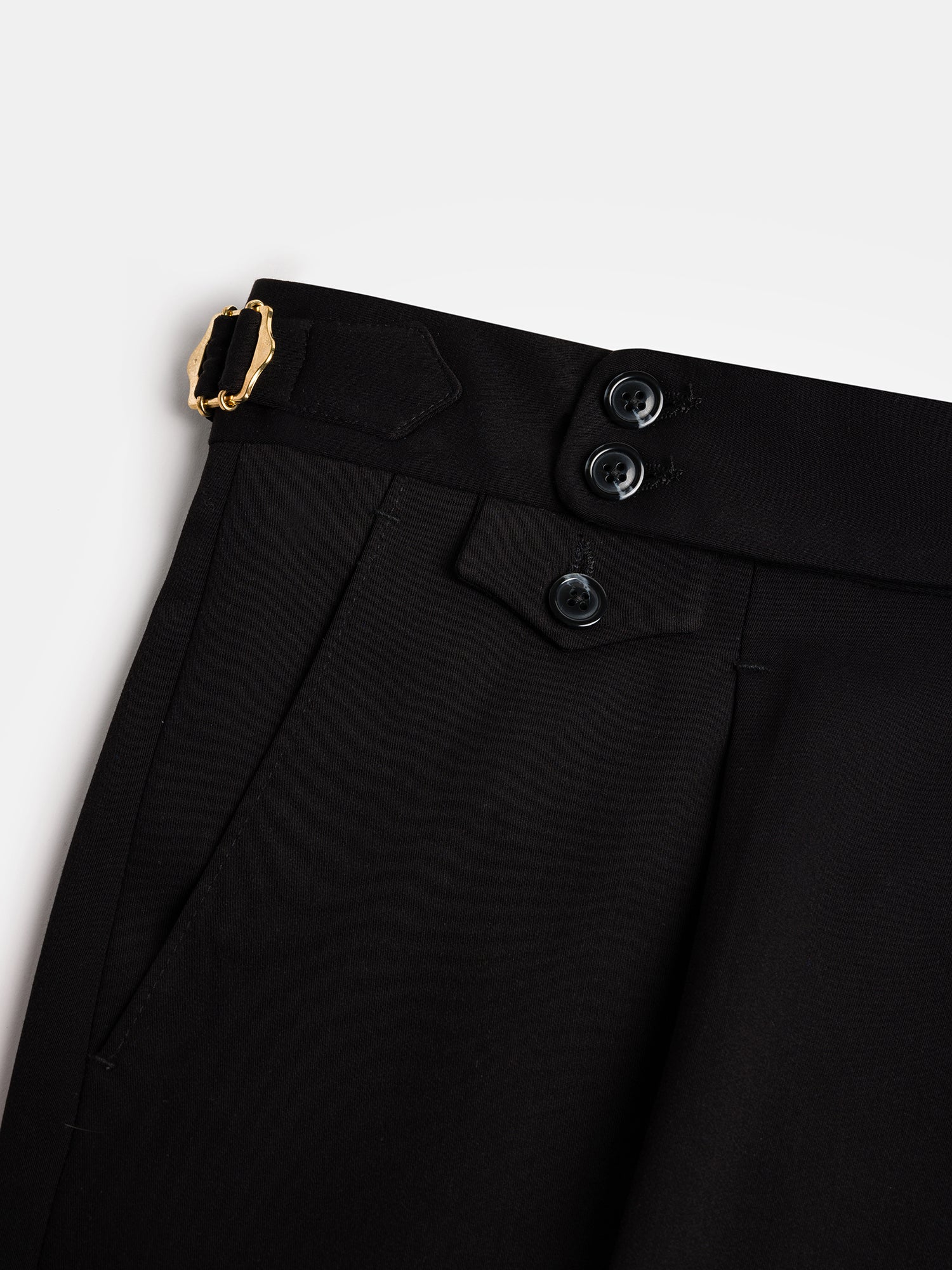 London Black High Waist Slim-Fit Pants