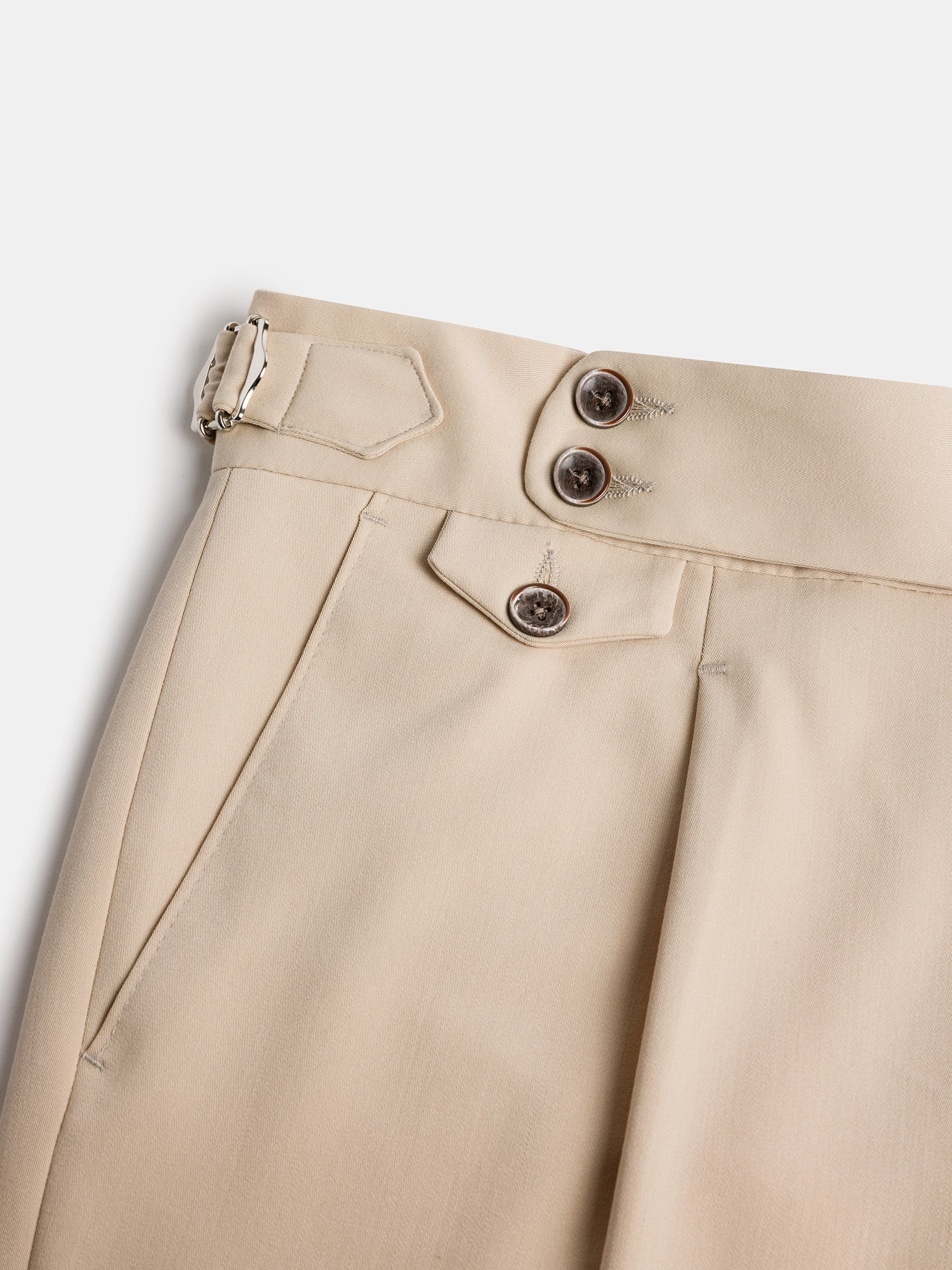 London Beige High Waist Slim-Fit Pants