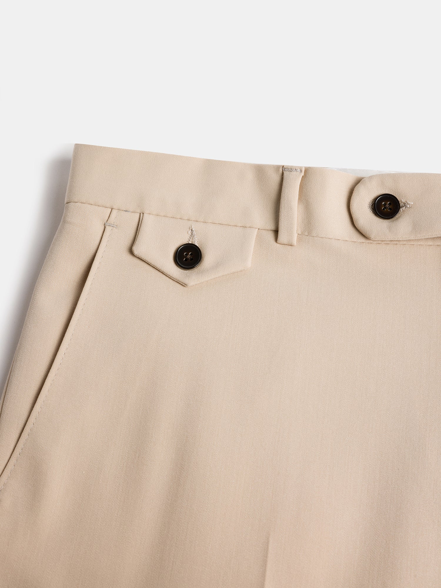 Donazi Beige High Waist Slim-Fit Pants