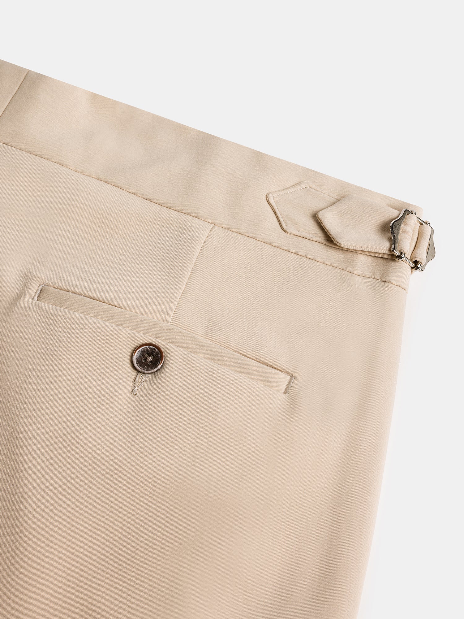 London Beige High Waist Slim-Fit Pants